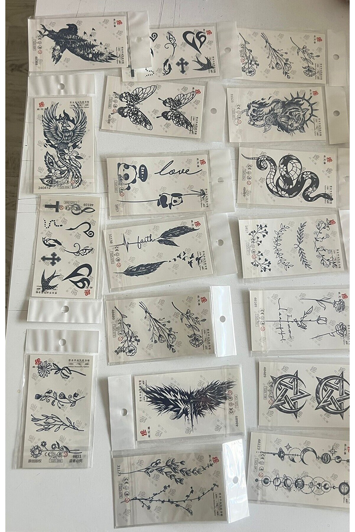 Ai̇rbrush Tattoo Toptan 50 Adet 1 Ay Kalıcı Ge&ccedil;i̇ci̇ D&ouml;vme Paketi̇ 11X8 Cm