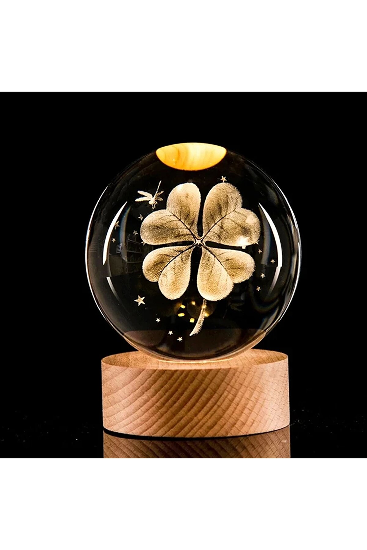 YNSGLOBAL Işıklı Yonca Tasarımlı Cam Küre