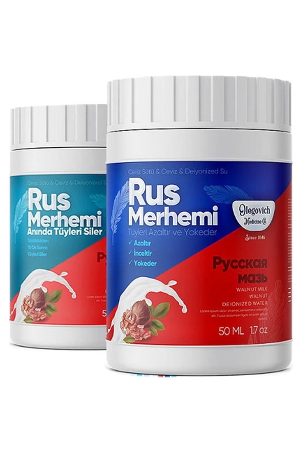 Adoil Olegovich Medicine Rus Merhemi 50 Ml ( Tüy Dökücü - Tüy Azaltıcı ) 2'Li Set
