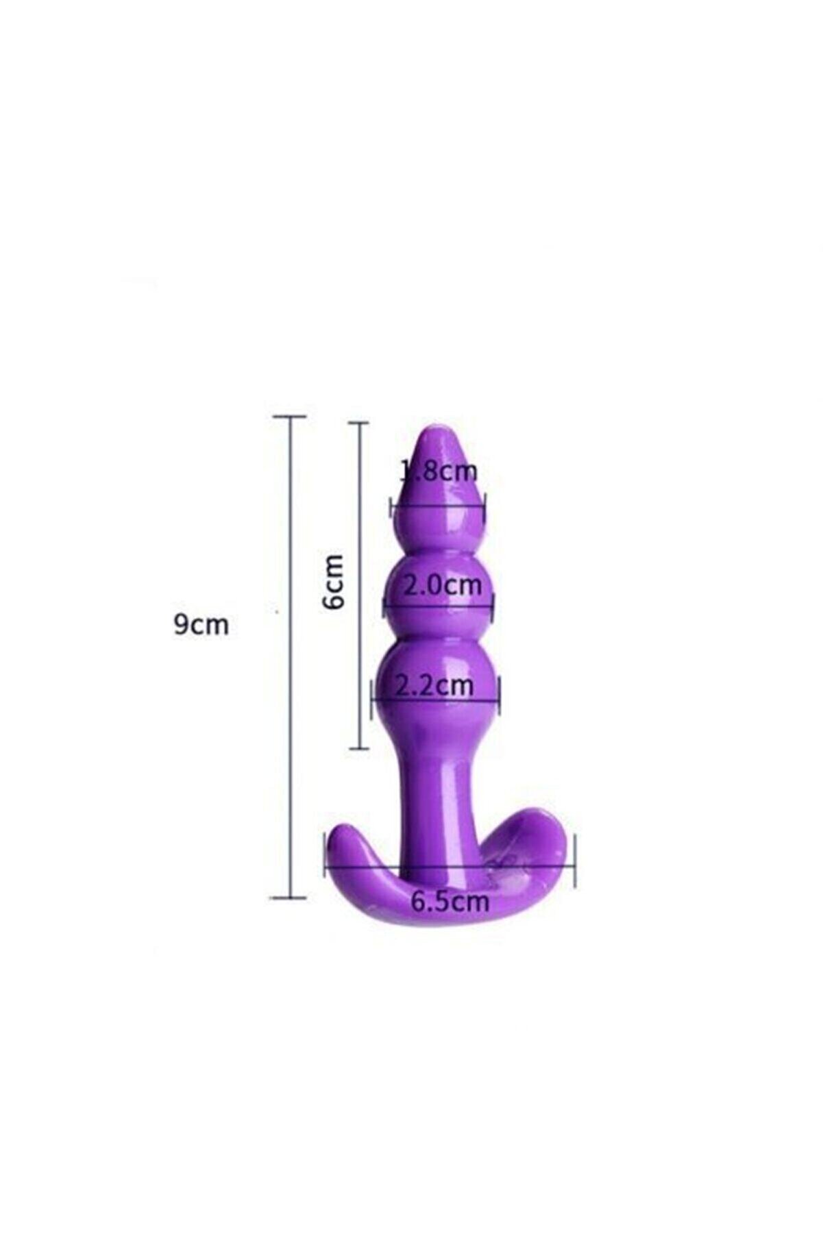 Meyrabest Renkli̇ 3 Boğumlu Si̇li̇kon Anal Plug-Af4149