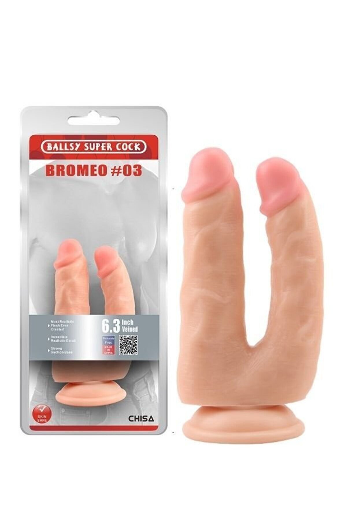 724HAZ Bromeo Çiftli Kıkırdaklı Gerçekçi Dildo | İkili Sert Yapılı Vantuzlu Penis Modeli