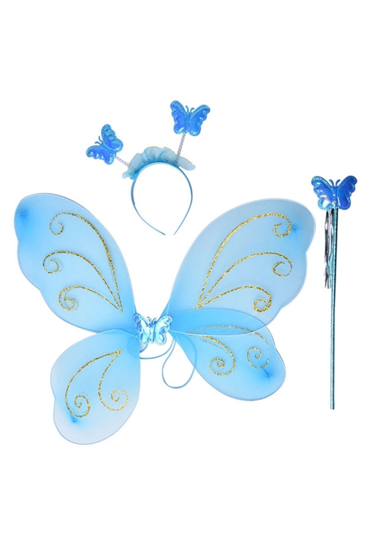 Ethab Ti̇caret Kelebek Kanadı Tacı Asası Mavi̇ Renk