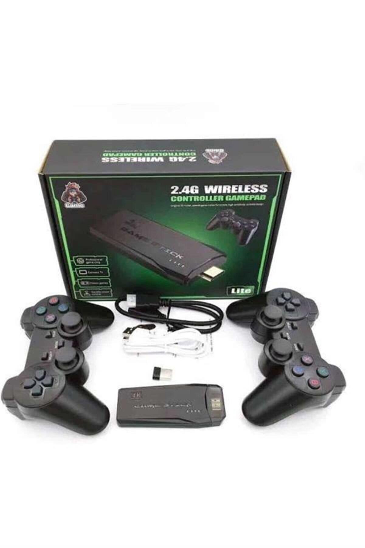 Pazarcan Retro Oyunlar 4K Game Sti̇ck 2.4G Kablosuz &Ccedil;i̇ft Kol 3500 Oyun Atari̇