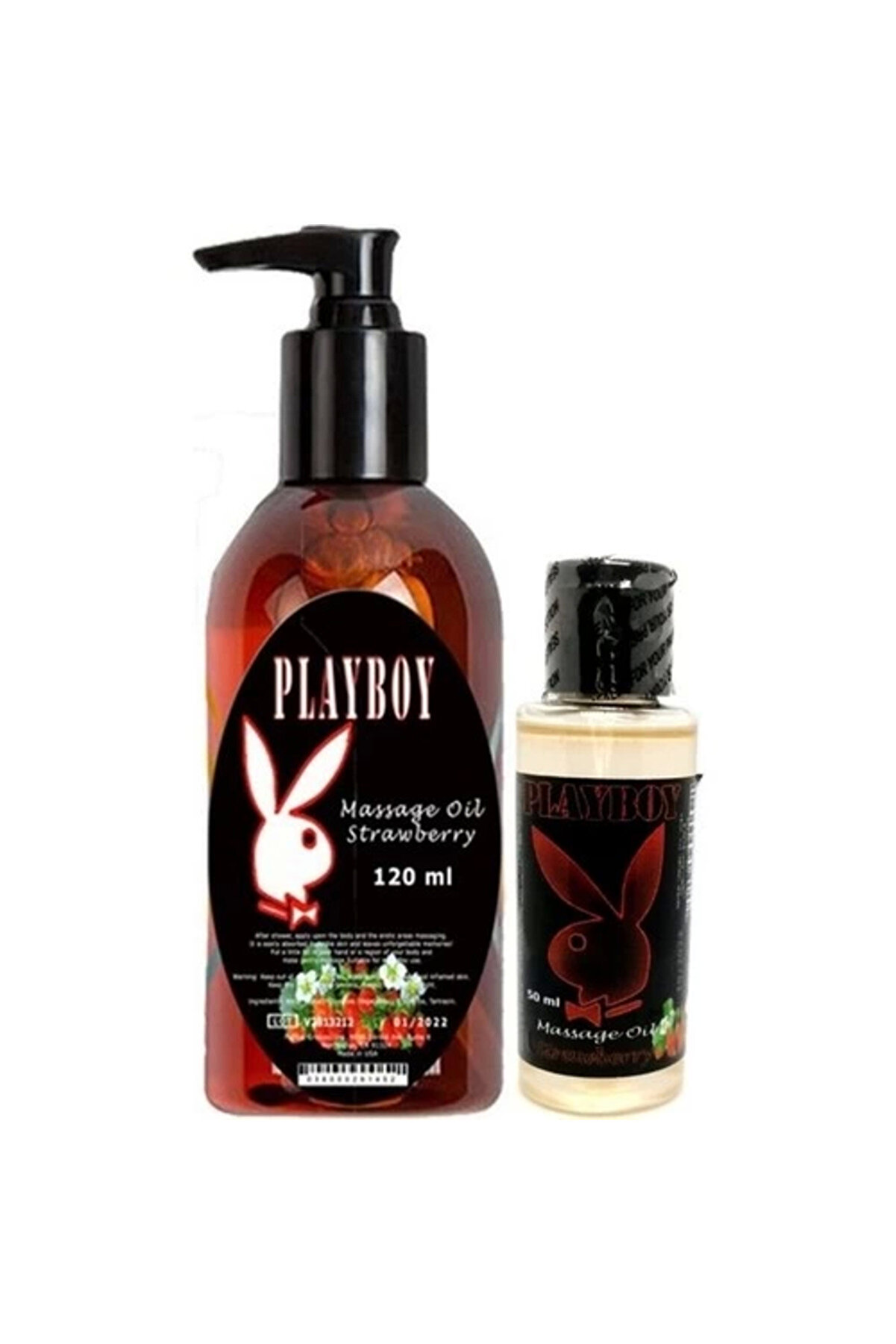 Adoil Playboy Aromaterapi Çilek Massage Oil 120 ml Çilek Aromalı Massage Vücut Masaj Yağı 50 ml