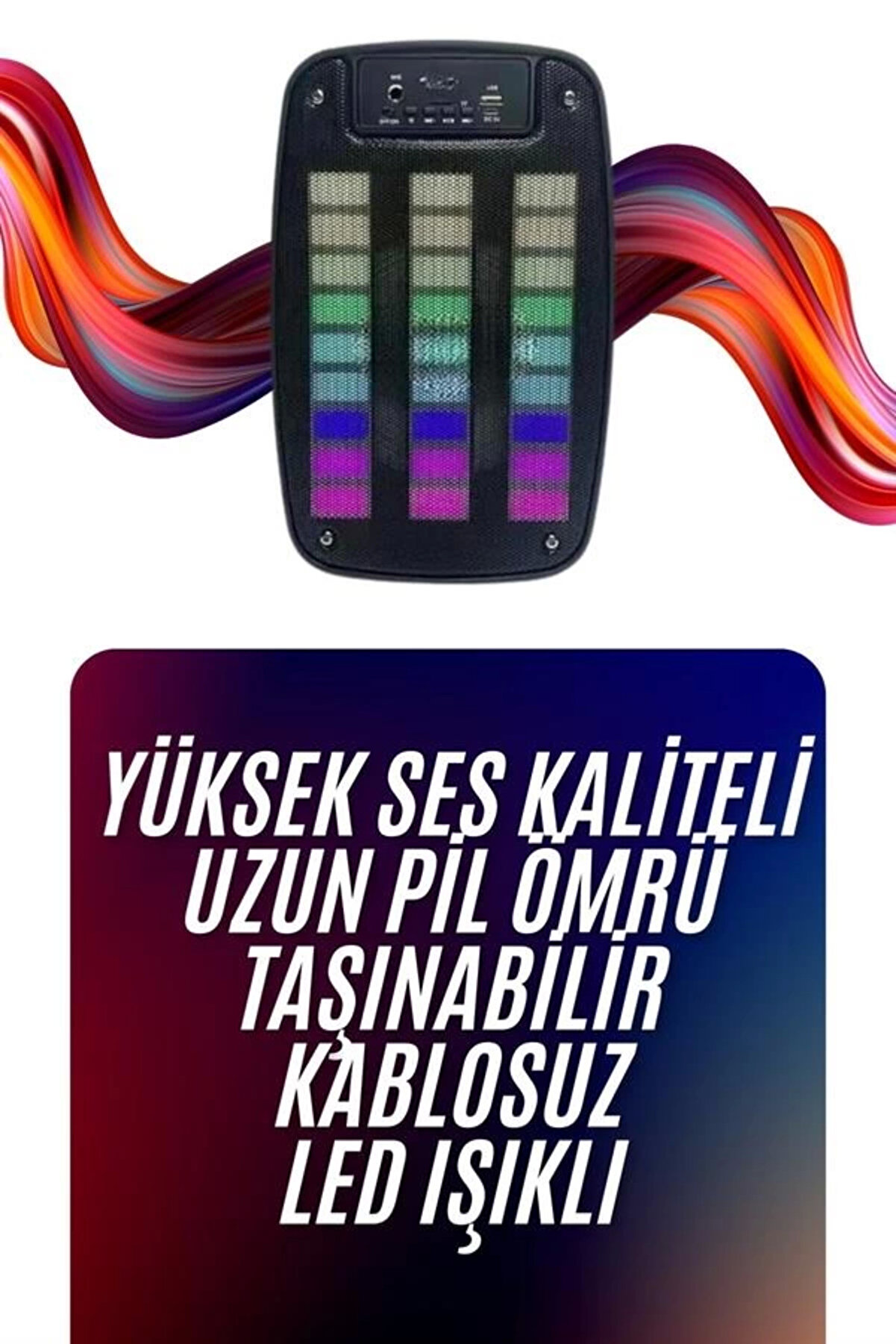 gizmurstore Bluetooth Hoparlör Taşınabilir Şarjlı Işıklı Büyük Boy Yüksek Ses Kaliteli