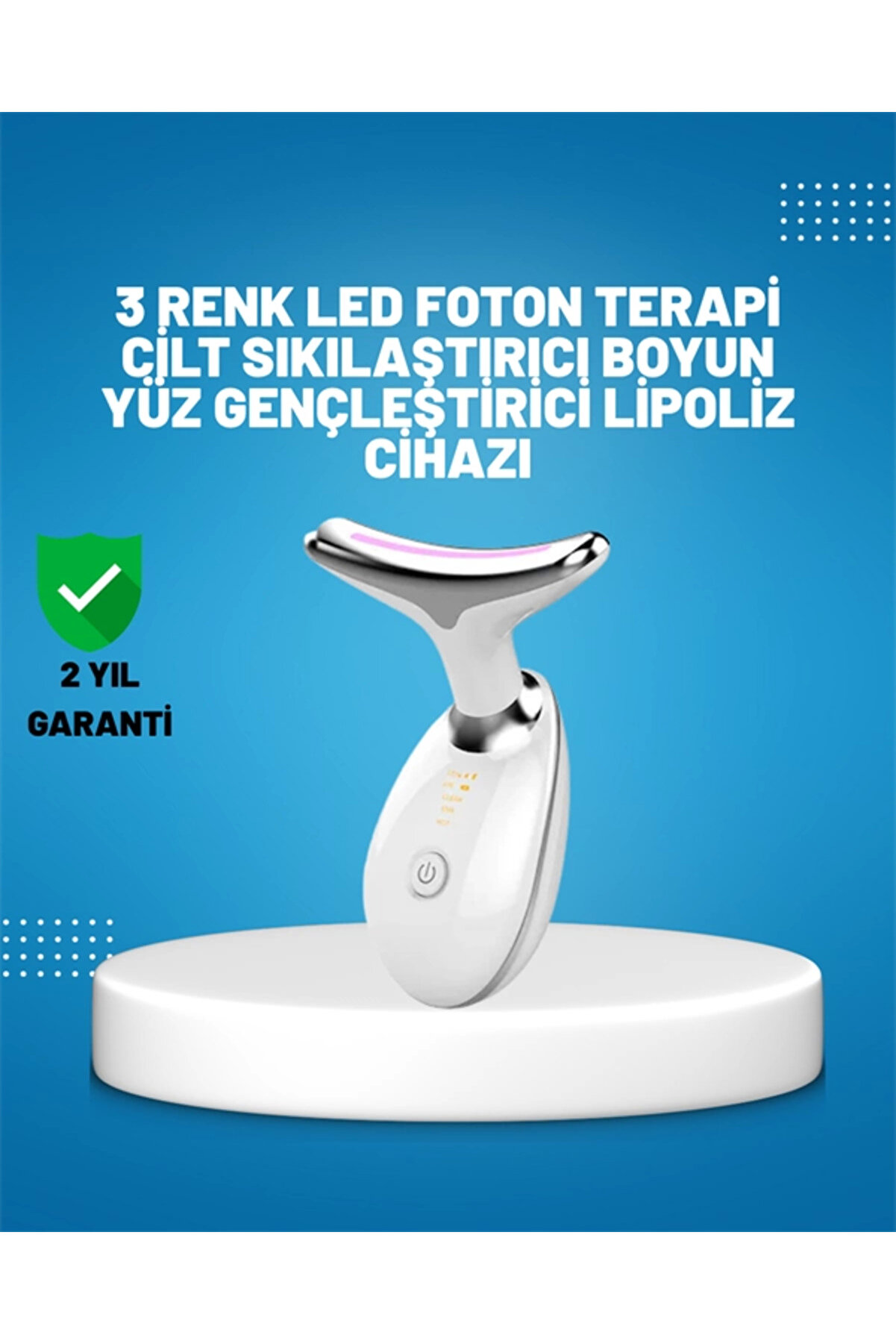 gizmurstore 3 Modlu Boyun ve Yüz Bakım Cihazı – EMS, Temizleme, Sıcak Masaj ve Renkli Işık Terapi Özellikli