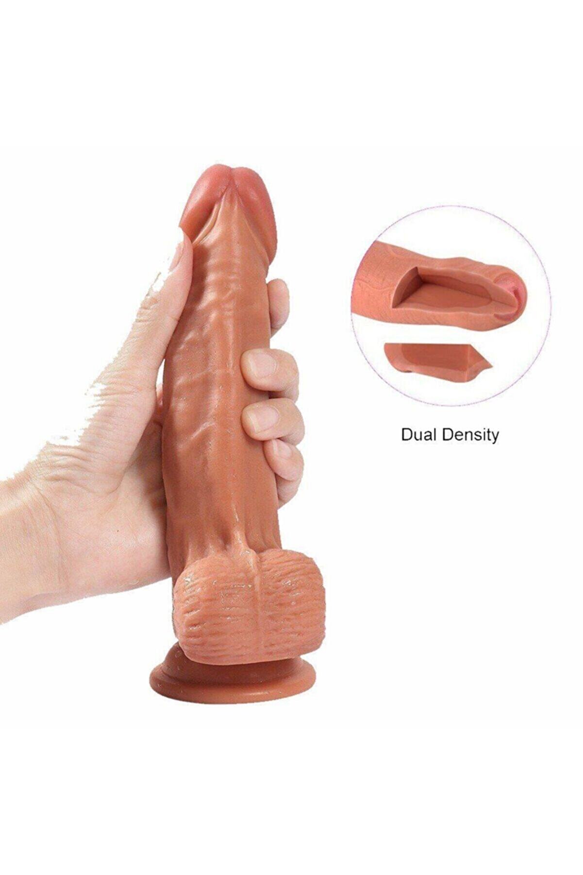 Meyrabest Di̇ldo Seri̇es Kevi̇n &Ccedil;i̇ft Katmanlı Et Doku Reali̇sti̇k Peni̇s 20 Cm