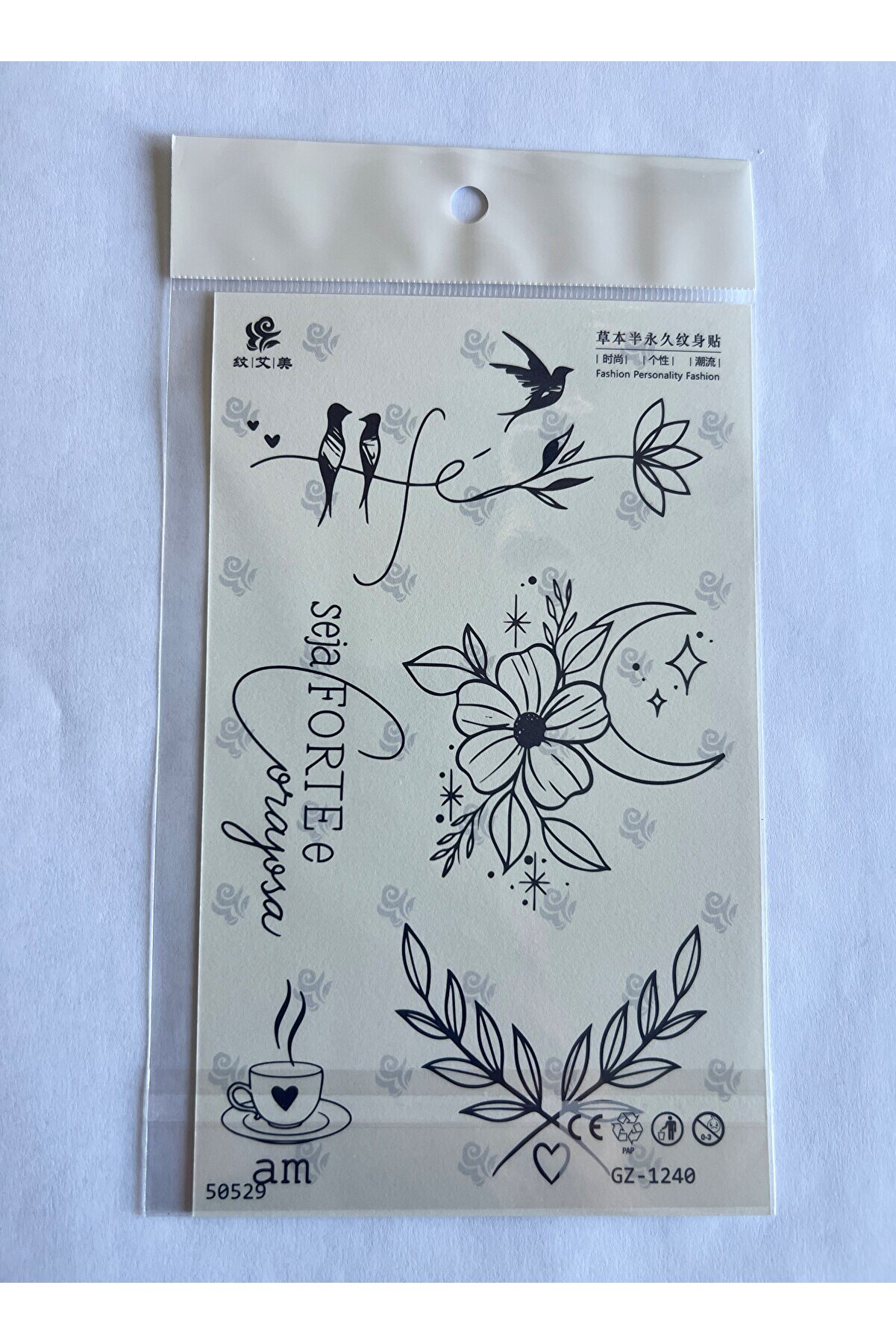 Ai̇rbrush Tattoo Harfler 4 Adet Bi̇rden 3 Hafta Kalıcı Geçi̇ci̇ Yapıştırma Dövme 18X11 Cm