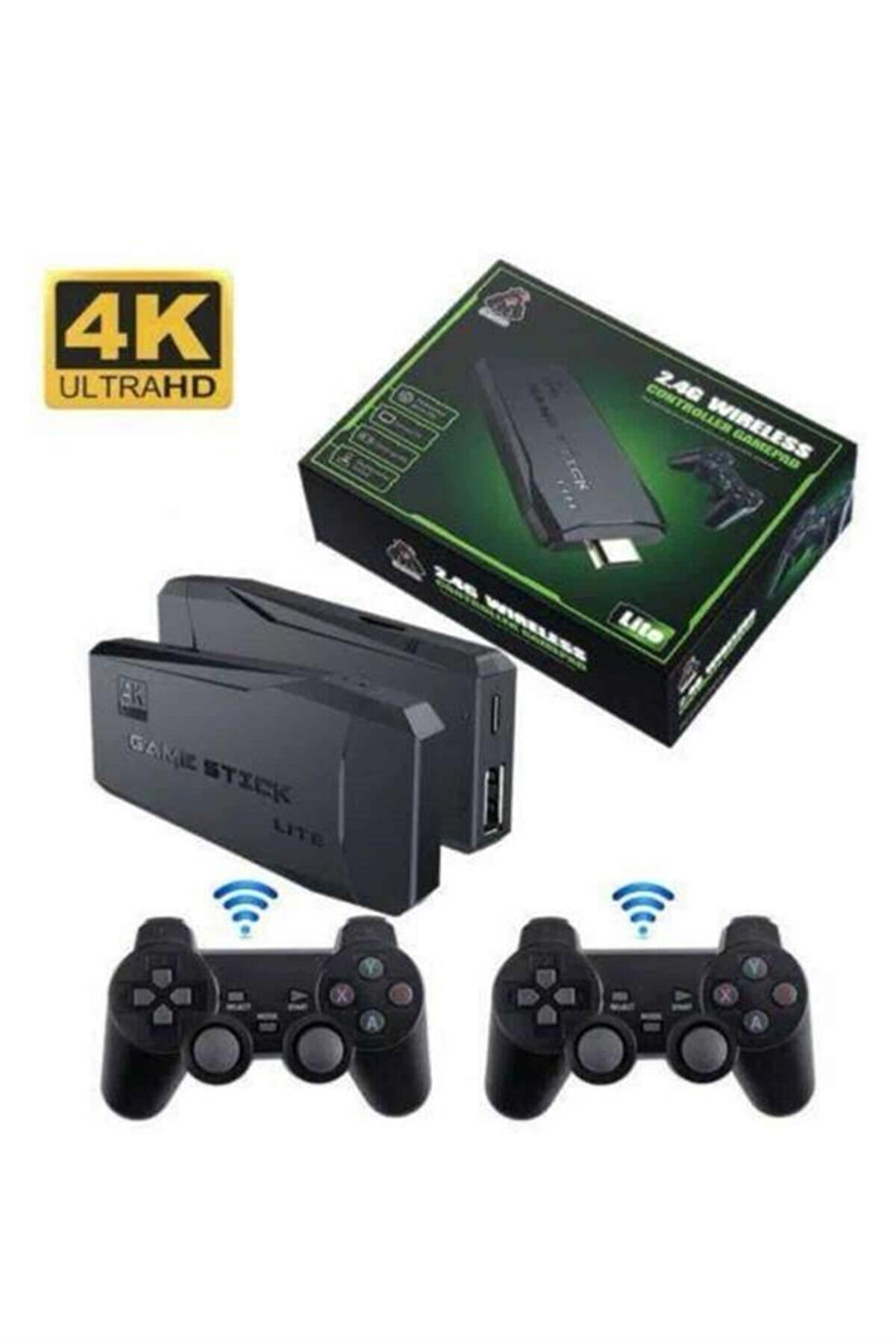 Pazarcan Retro Oyunlar 4K Game Sti̇ck 2.4G Kablosuz &Ccedil;i̇ft Kol 3500 Oyun Atari̇