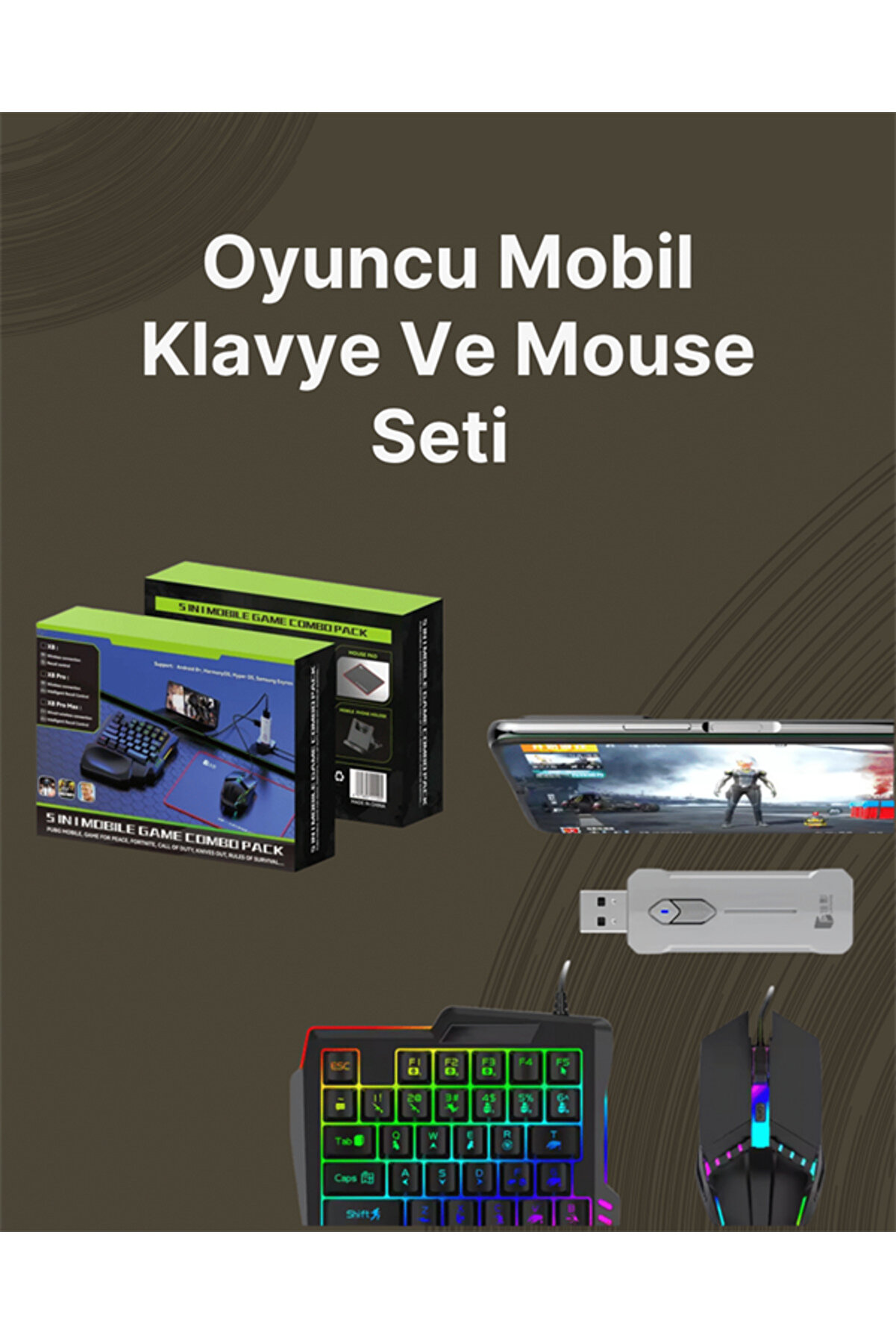 Kablosuz Mobi̇l Oyun Ki̇ti̇ – 5 Parça Tam Set