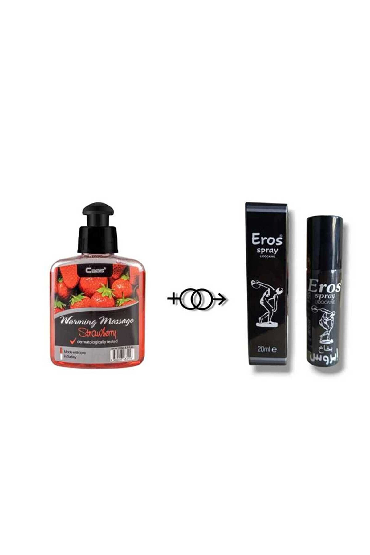 Adoil Çilek Aromalı Cinsel Masaj Yağı 100 ML + Eros Gecìktìrìcì Dikleştirici Sprey 20 ML