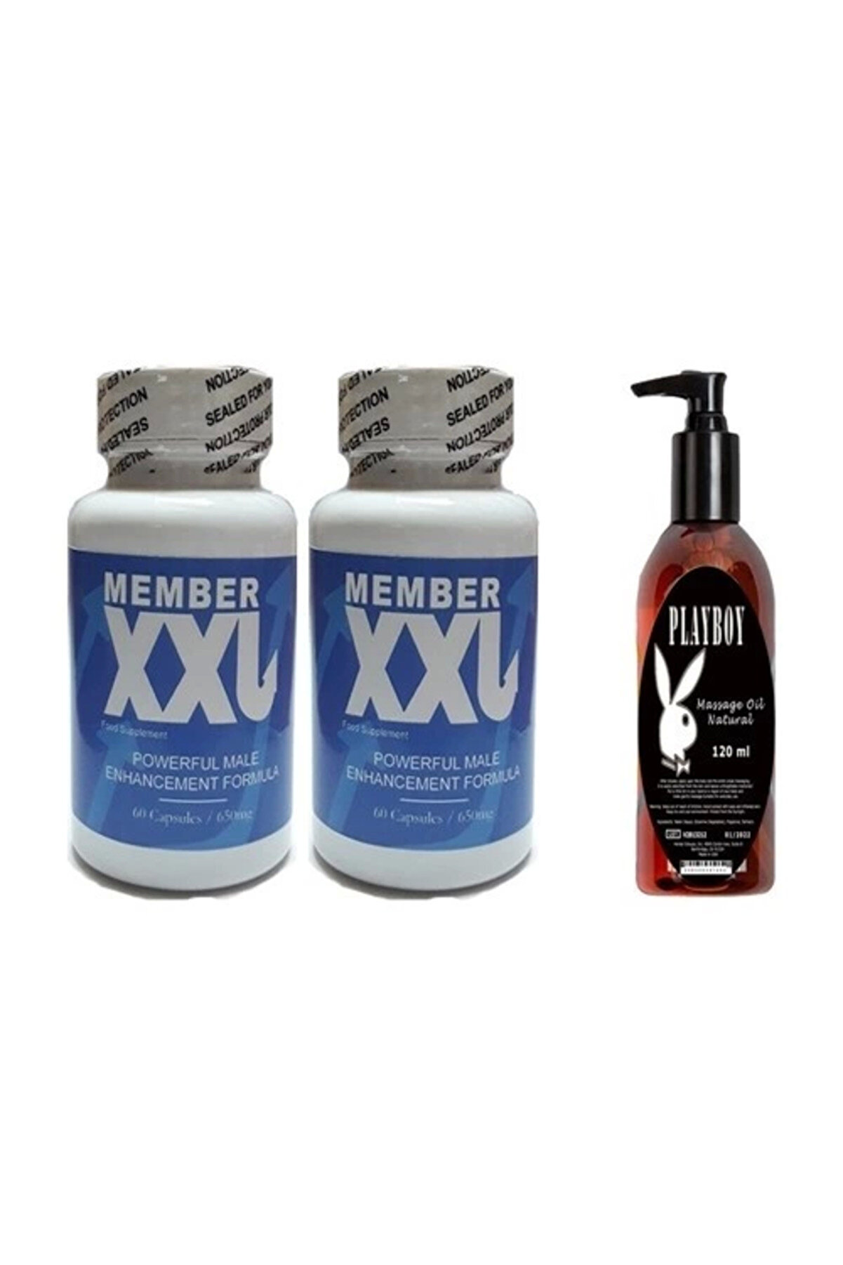 Adoi̇l Rekze Member Xxl Erkeklere Özel 60Li̇ 2 Adet Playboy 120 Ml Masaj Yağı