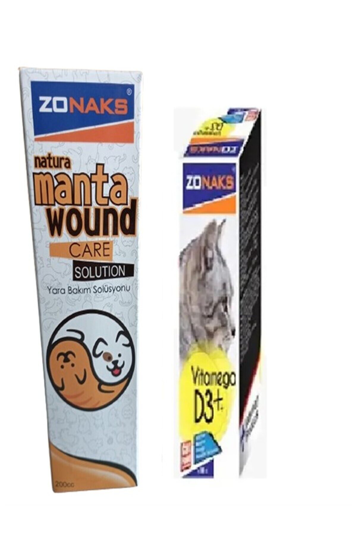 Zonax Kedi̇leri̇ni̇z İ&ccedil;i̇n Vi̇tami̇n D3 100 Ml + Manta Wound Care Solutıon (Yara Bakım Sol&uuml;syonu)