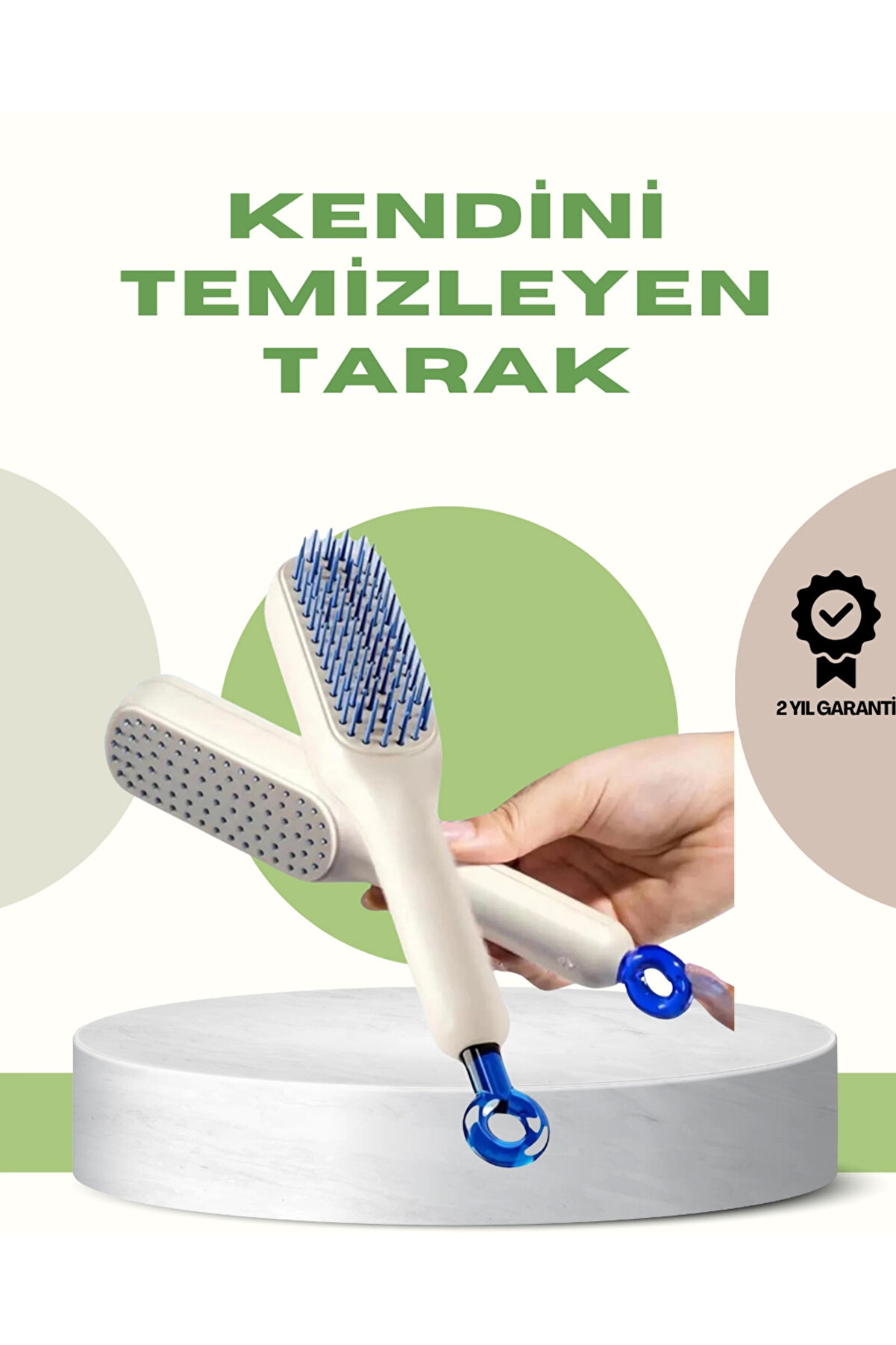 gizmurstore Anti-Statik Saç Tarağı – Kolay Temizlenebilir, Silikon Masaj Uçlu, Kompakt Boyut