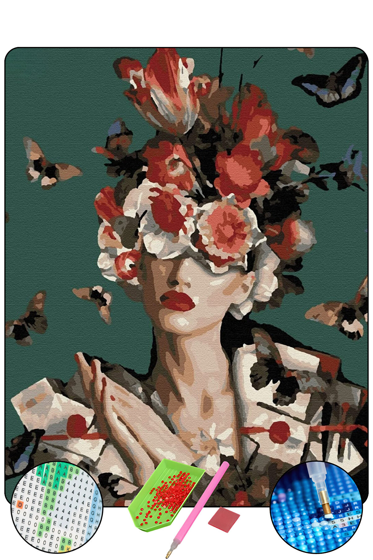 Hondep 5D Sayılarla Elmas Boyama 50X40 Cm Kendi̇n Yap Dıy Puzzle Hobi̇ Seti̇ Mozai̇k Tablo Dekorasyon