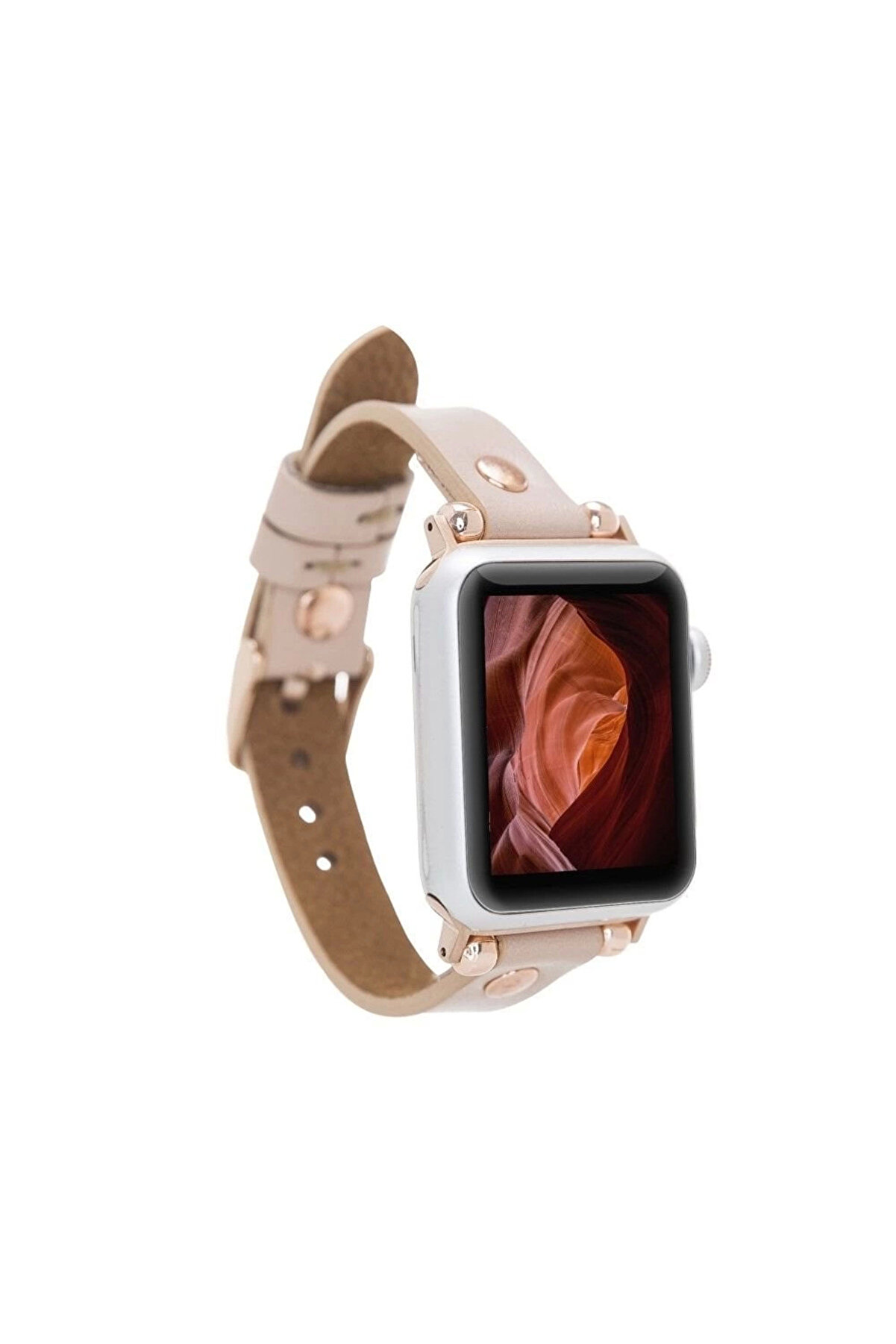 Apple Watch Uyumlu Deri̇ Kordon 38-40-41Mm Rg Nu1 Pembe