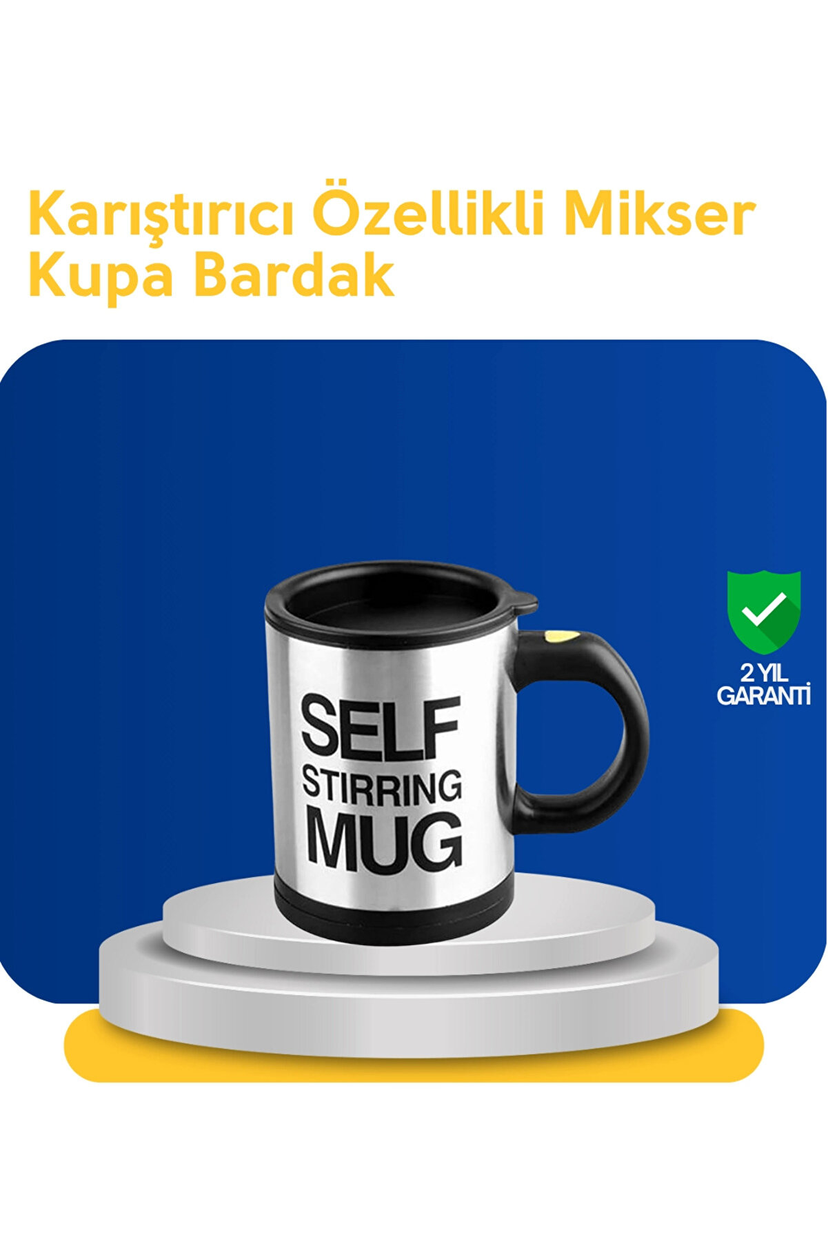 gizmurstore Pratik ve Dayanıklı Termos Kupa | Tek Tuşla Otomatik Karıştırma