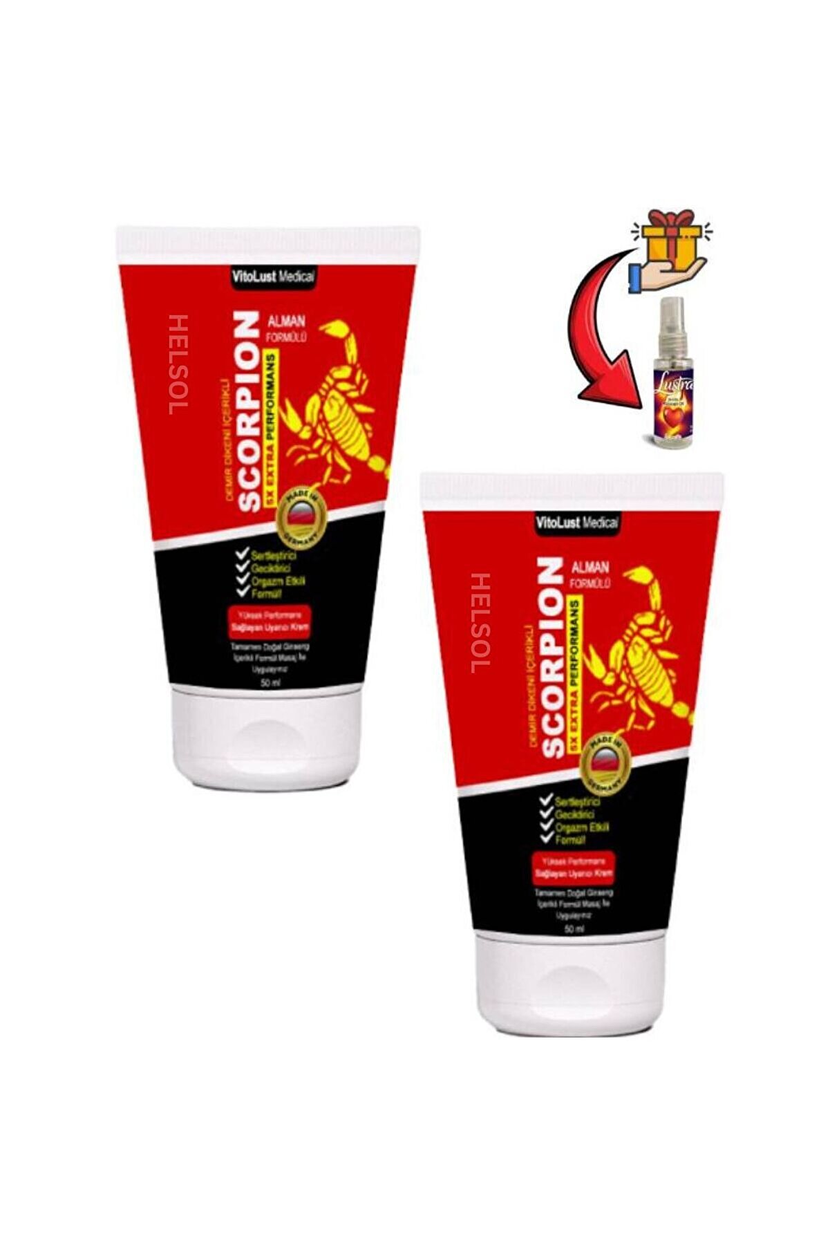 Adoi̇l Scorpi̇on Erkeklere Özel Geci̇kti̇ri̇ci̇li̇ Ve Sertleşti̇ren Bakım Kremi̇ 50 Ml X 2 Ad.+Lustra Masaj Yağı