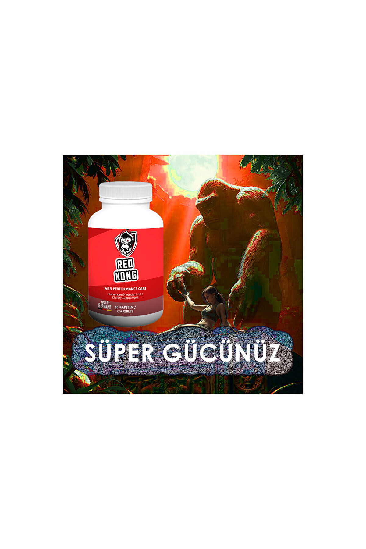 Red Kong Erkeklere Özel Bölge Destekleyi̇ci̇ 60 Lı X 2 Ad+Lustra Masaj Yağı