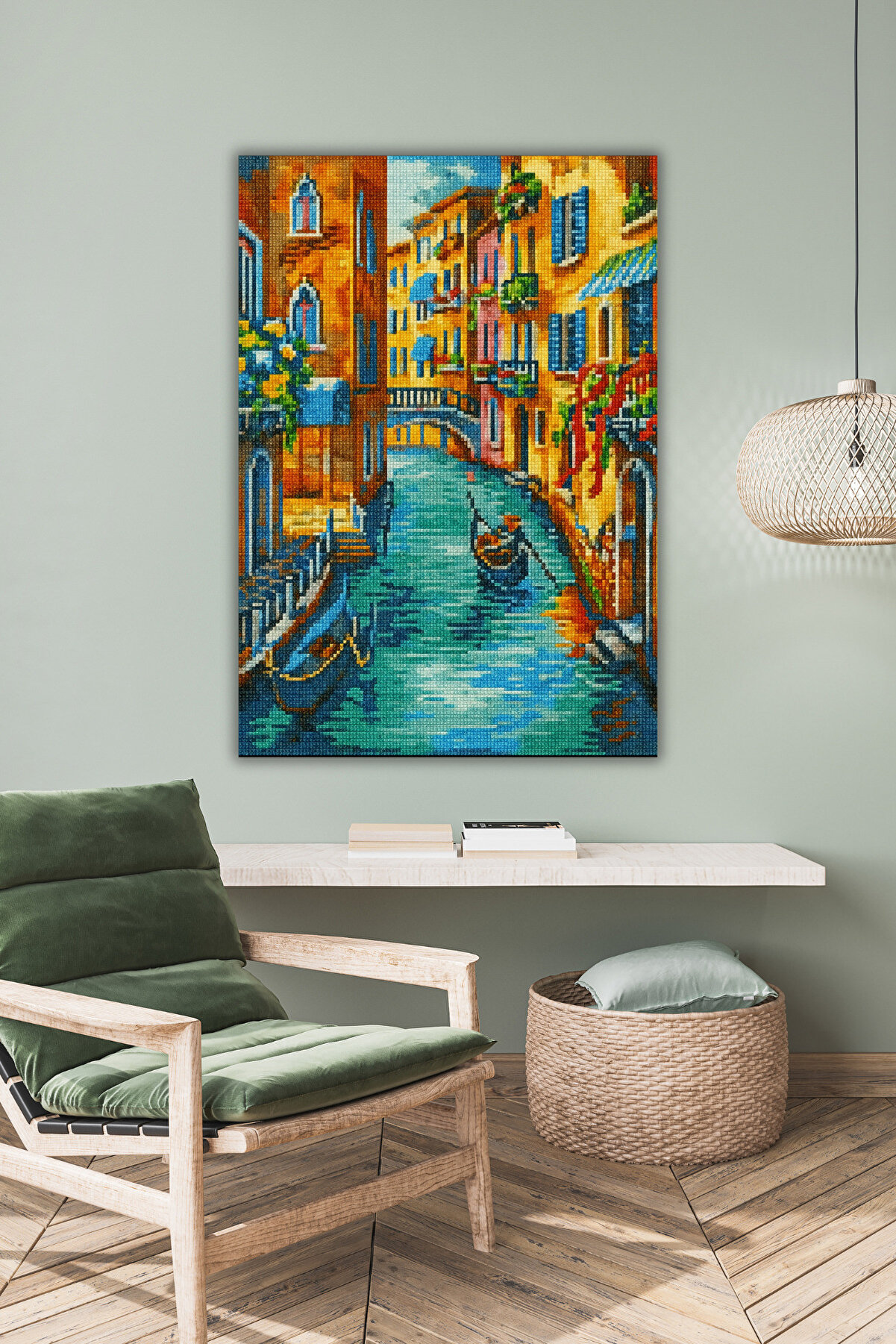 Hondep 5D Sayılarla Elmas Boyama 40X50 Cm Venedi̇k Mozai̇k Tablo Tuvale Geri̇li̇ Puzzle Hobi̇ Seti̇