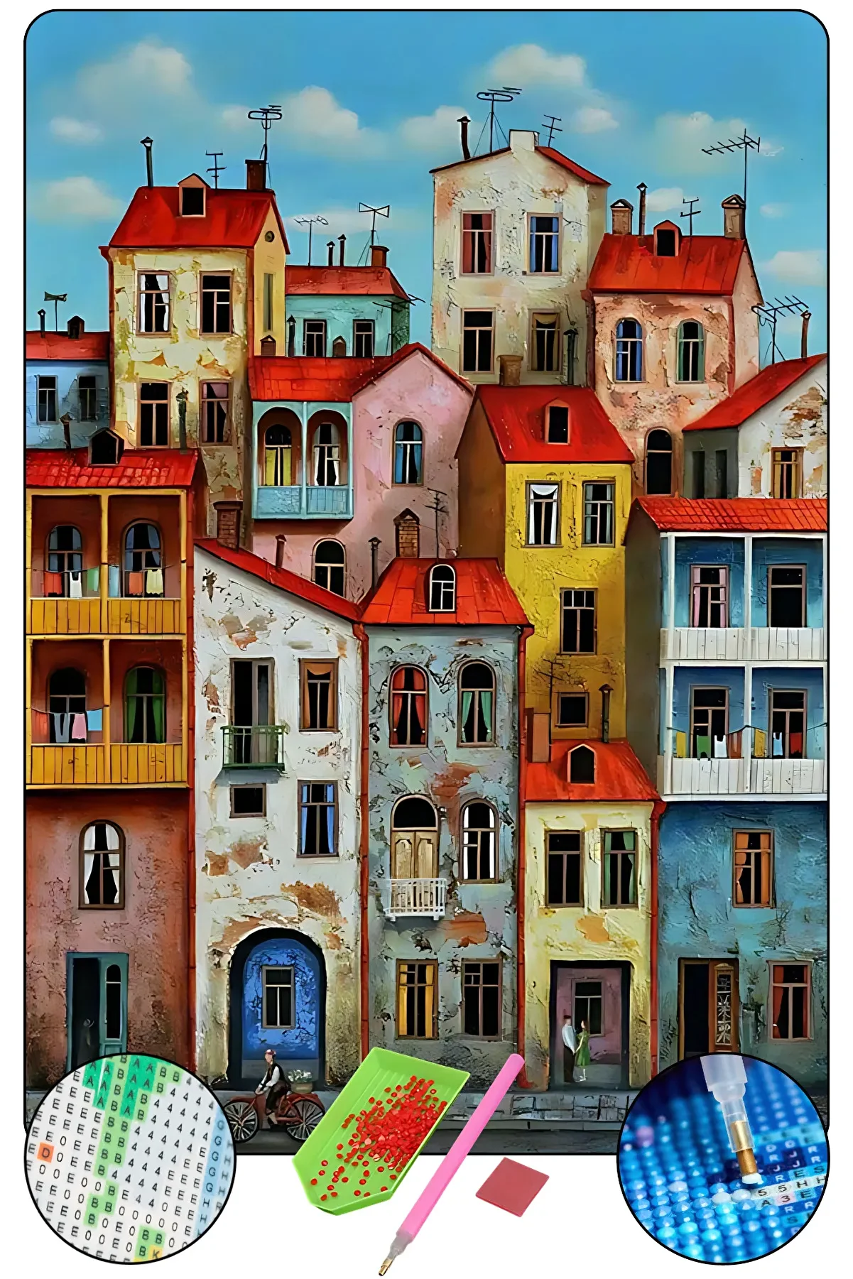 Hondep 5D Sayılarla Elmas Boyama 50X40 Cm Kendi̇n Yap Dıy Puzzle Hobi̇ Seti̇ Mozai̇k Tablo Dekorasyon