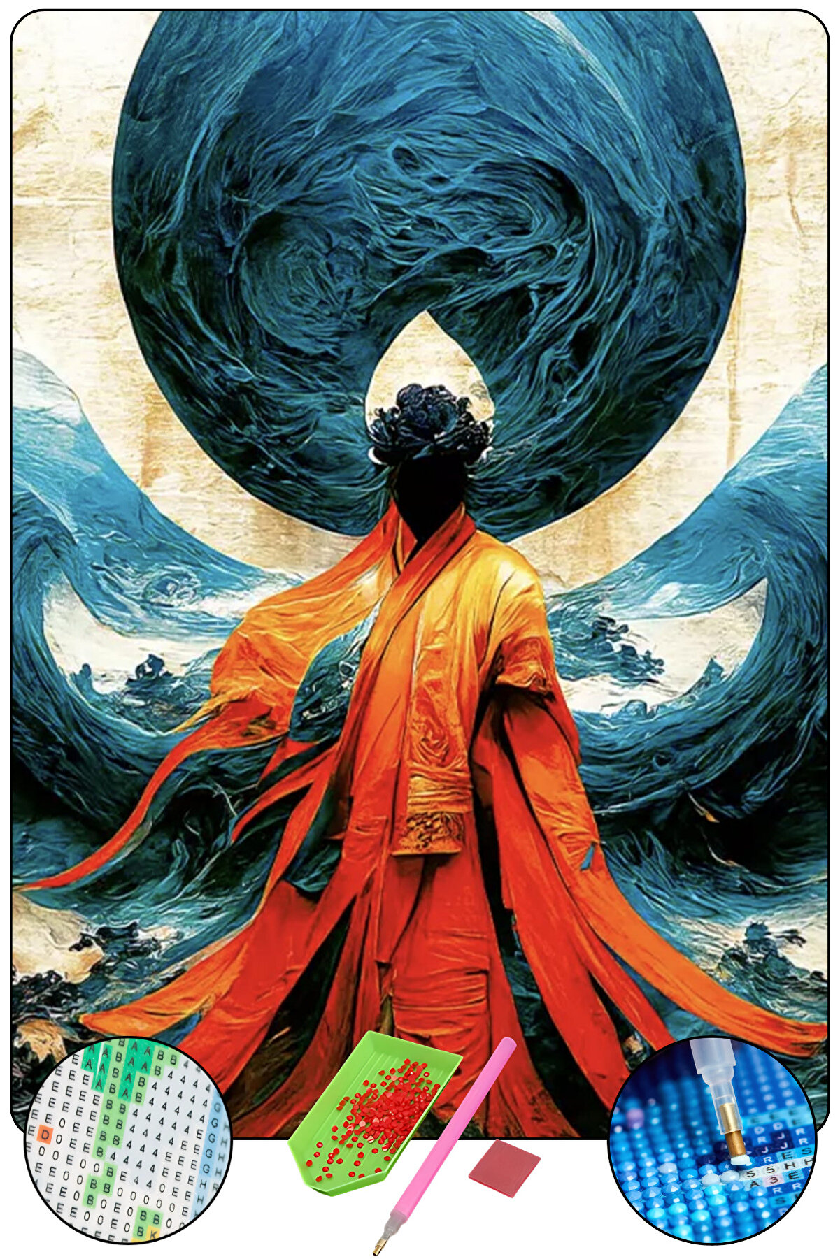 Hondep 5D Elmas Boyama Seti̇– Spi̇ri̇tüel Fi̇gür Ve Enerji̇ | 40X50Cm - Tuvale Geri̇li̇ Di̇amond Pai̇nti̇ng Mozai̇k