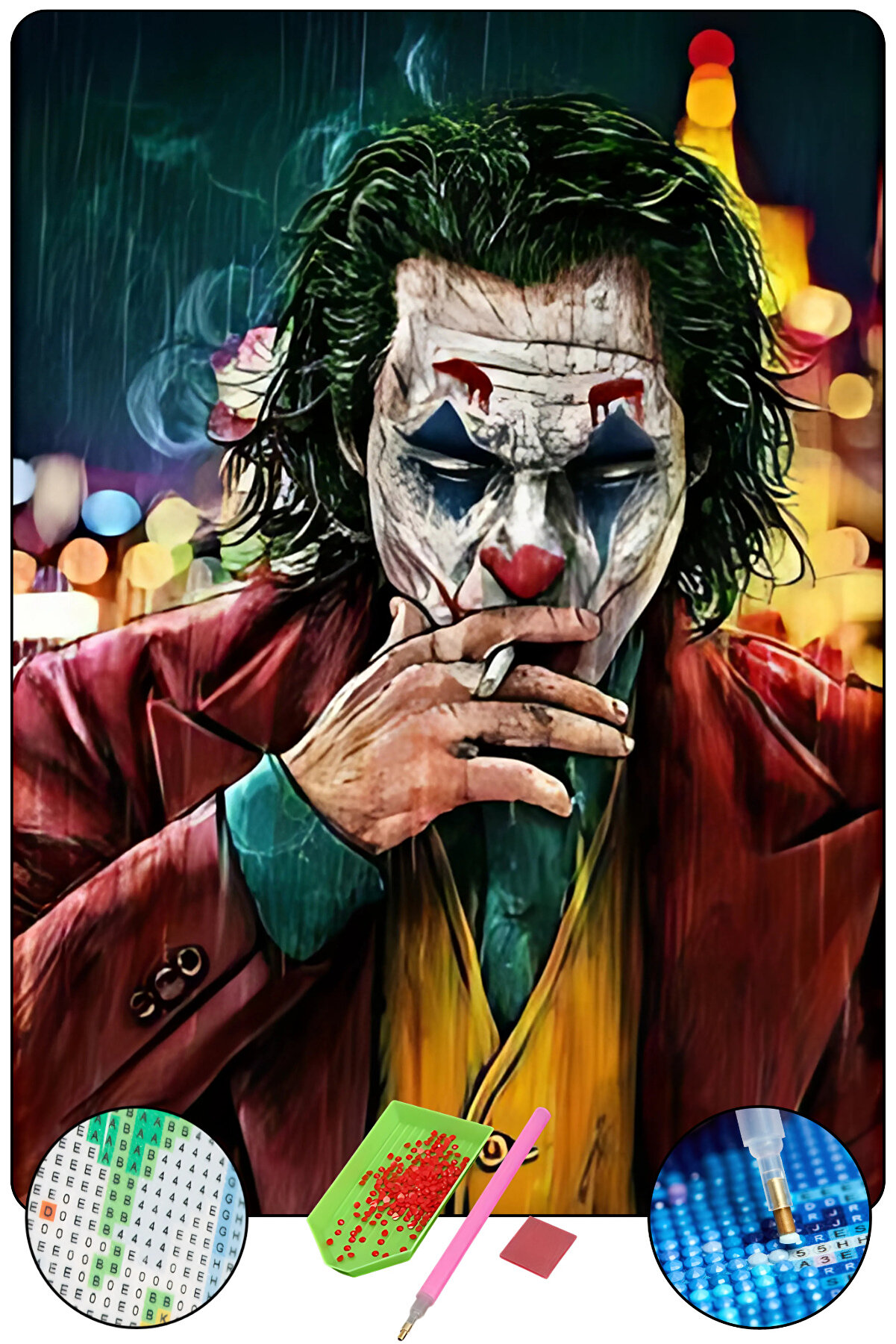 Hondep 5D Elmas Boyama Seti̇ – Joker | 40X50 Cm - Tuvale Geri̇li̇ Di̇amond Pai̇nti̇ng Sayılarla Boyama Mozai̇k Taş