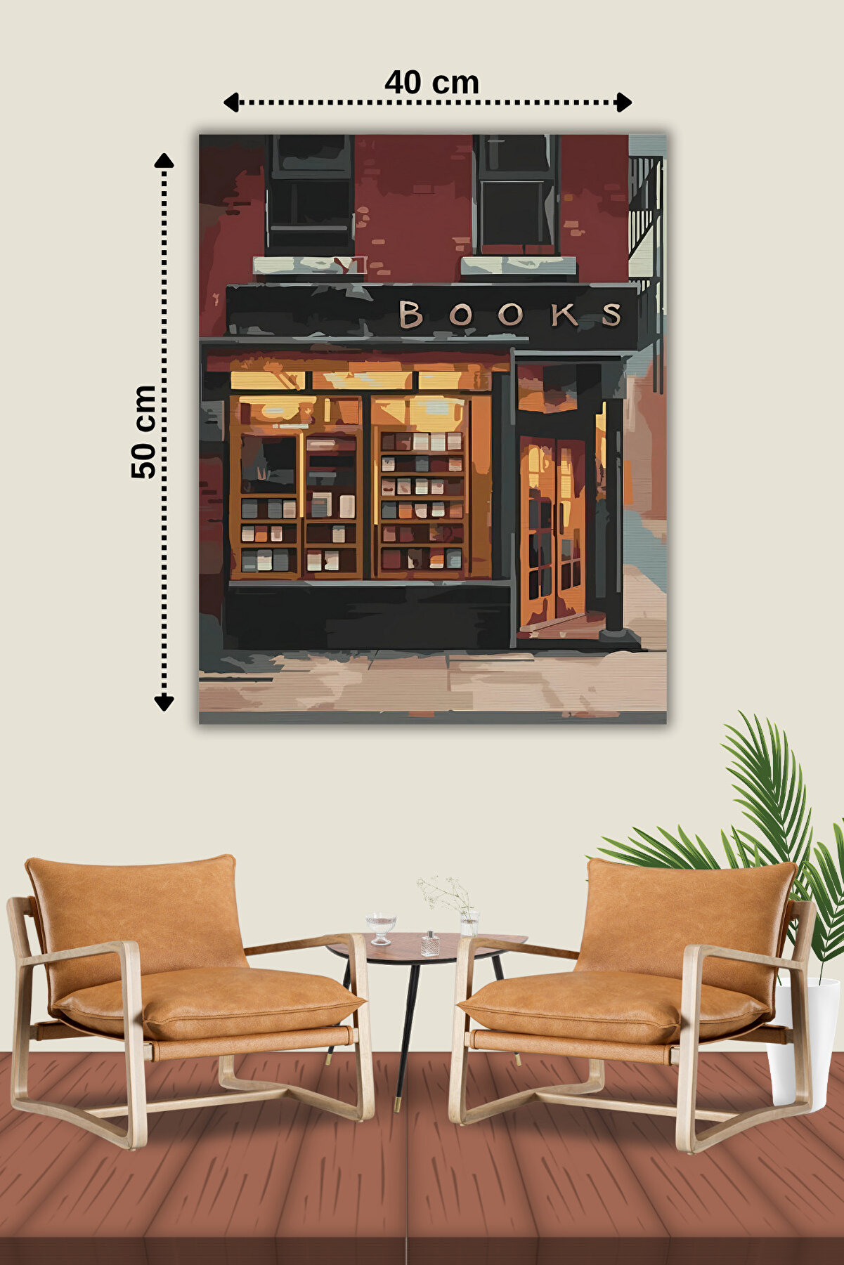 Hondep 5D Elmas Boyama – Retro Ki̇tapçı | 40X50 Cm Tuvale Geri̇li̇ Premi̇um Dıy Hobi̇ Seti̇