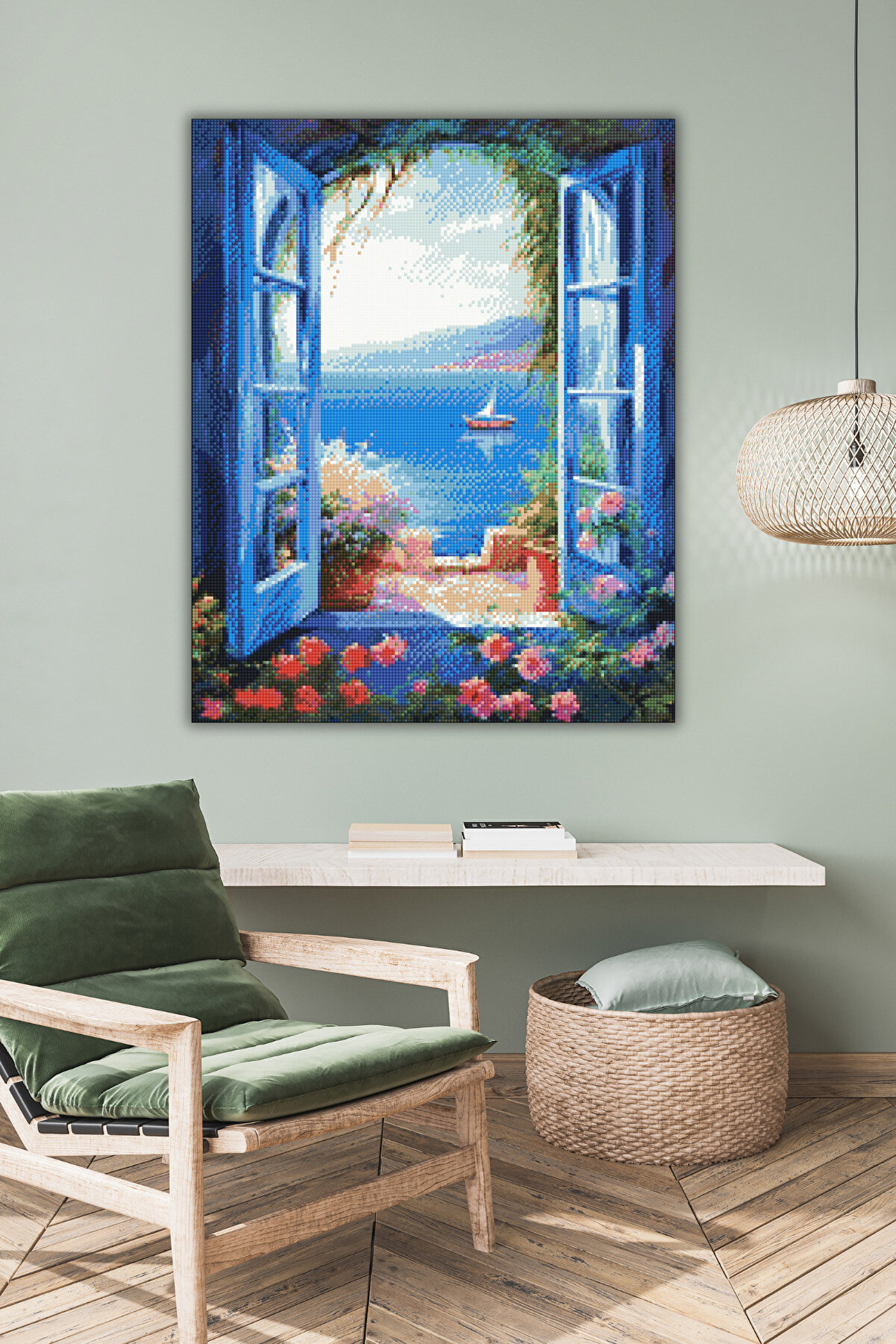 Hondep 5D Sayılarla Elmas Boyama 50X40 Cm Kendi̇n Yap Dıy Puzzle Hobi̇ Seti̇ Mozai̇k Tablo Dekorasyon