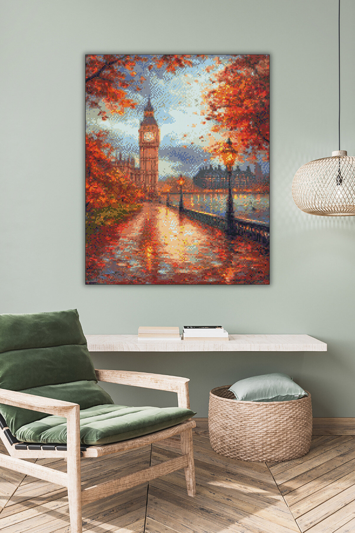 Hondep 5D Elmas Boyama – Londra Saat Kulesi̇ | 40X50 Cm Tuvale Geri̇li̇ Premi̇um Dıy Hobi̇ Seti̇