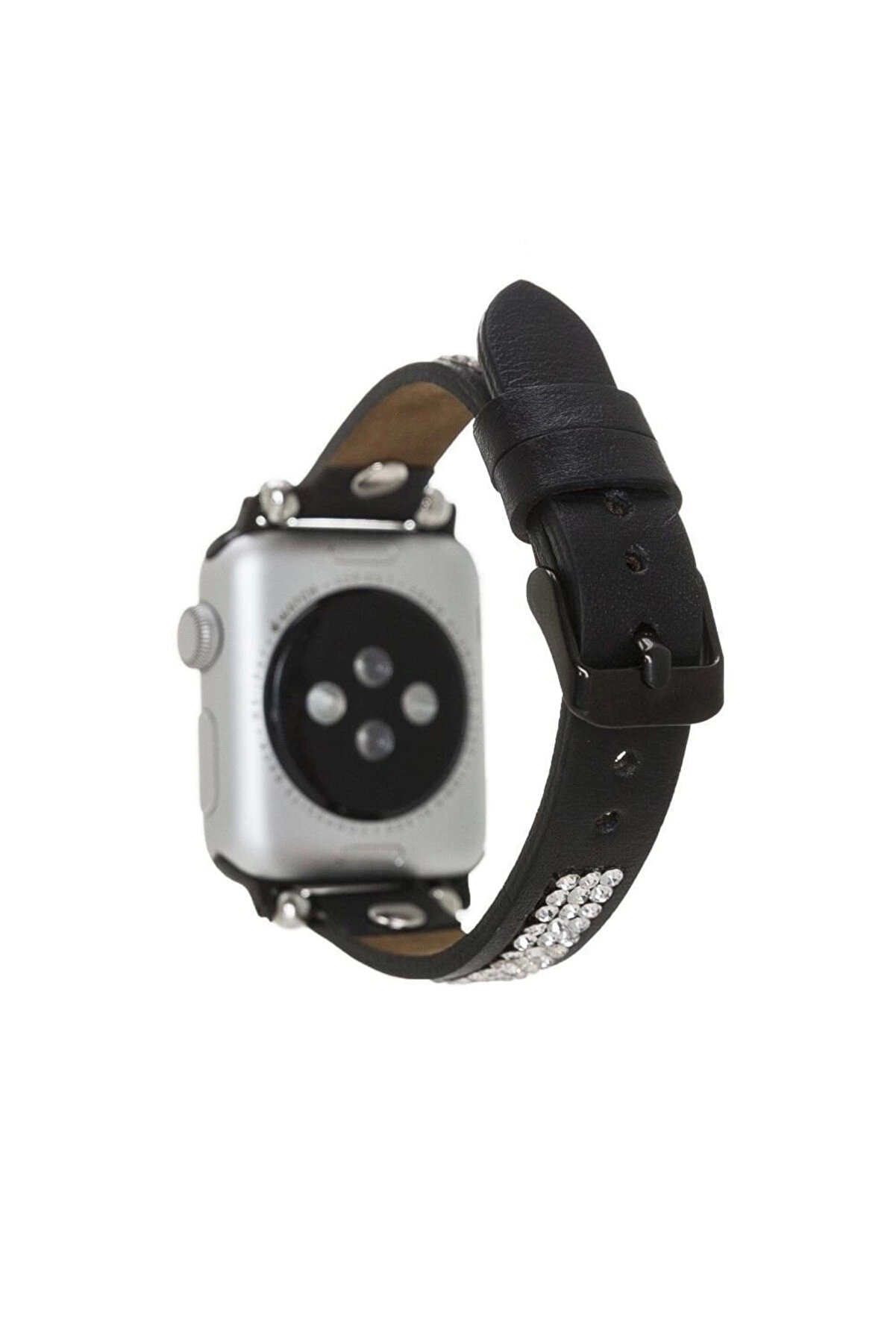 Apple Watch Uyumlu Deri̇ Kordon 38-40-41Mm Taşlı St Rst1