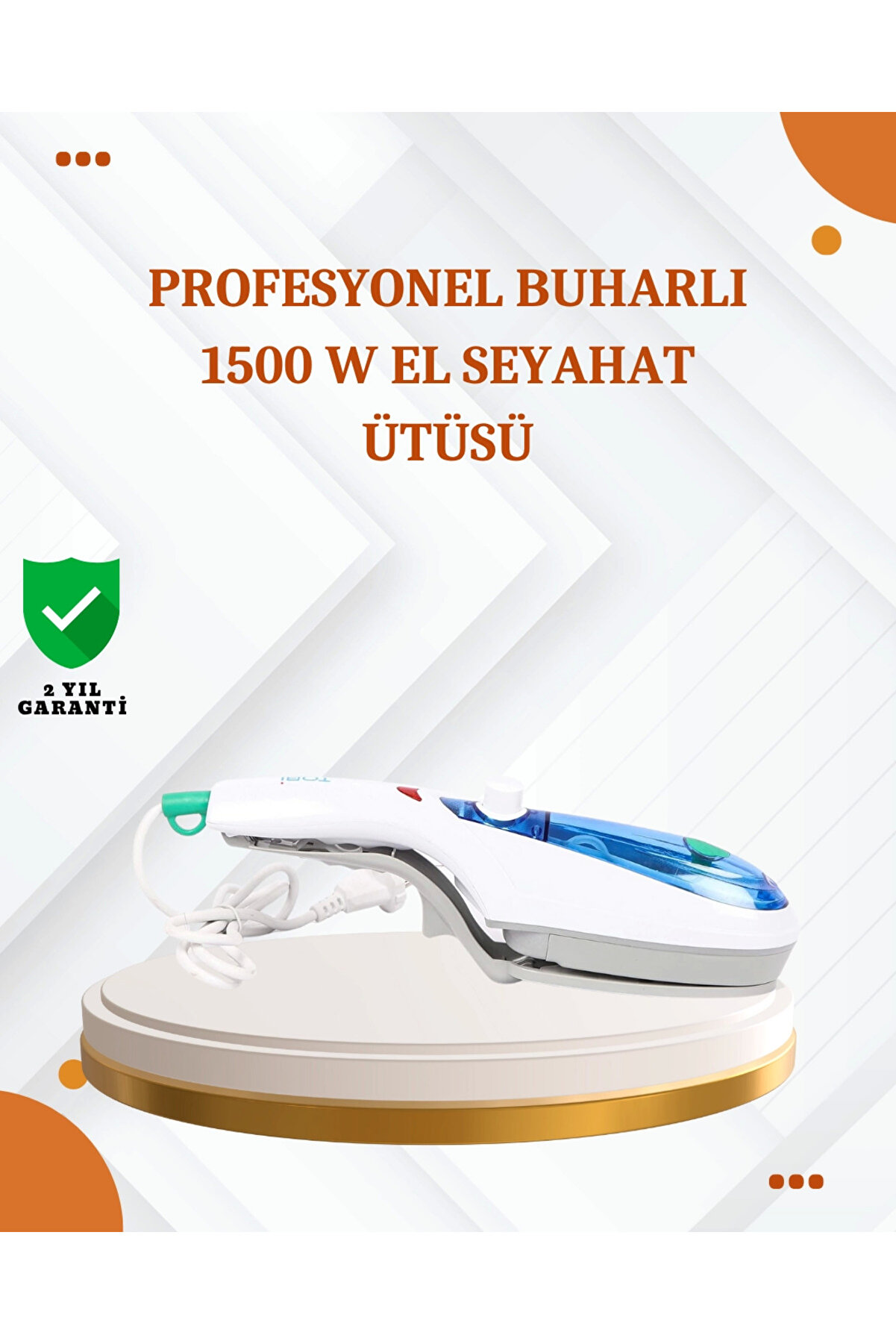 gizmurstore 1500W Taşınabilir Buharlı Ütü | Tüm Kumaşlara Uygun, Aksesuar Setli, Kompakt Tasarım