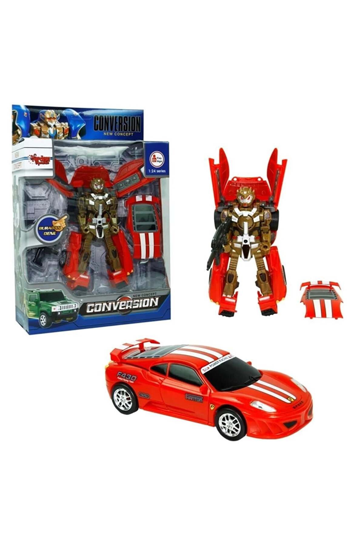 gizmurstore HW-899-1-2-5 KUT. DÖNÜŞEBİLEN ROBOT JEEP 1:24 -VRD