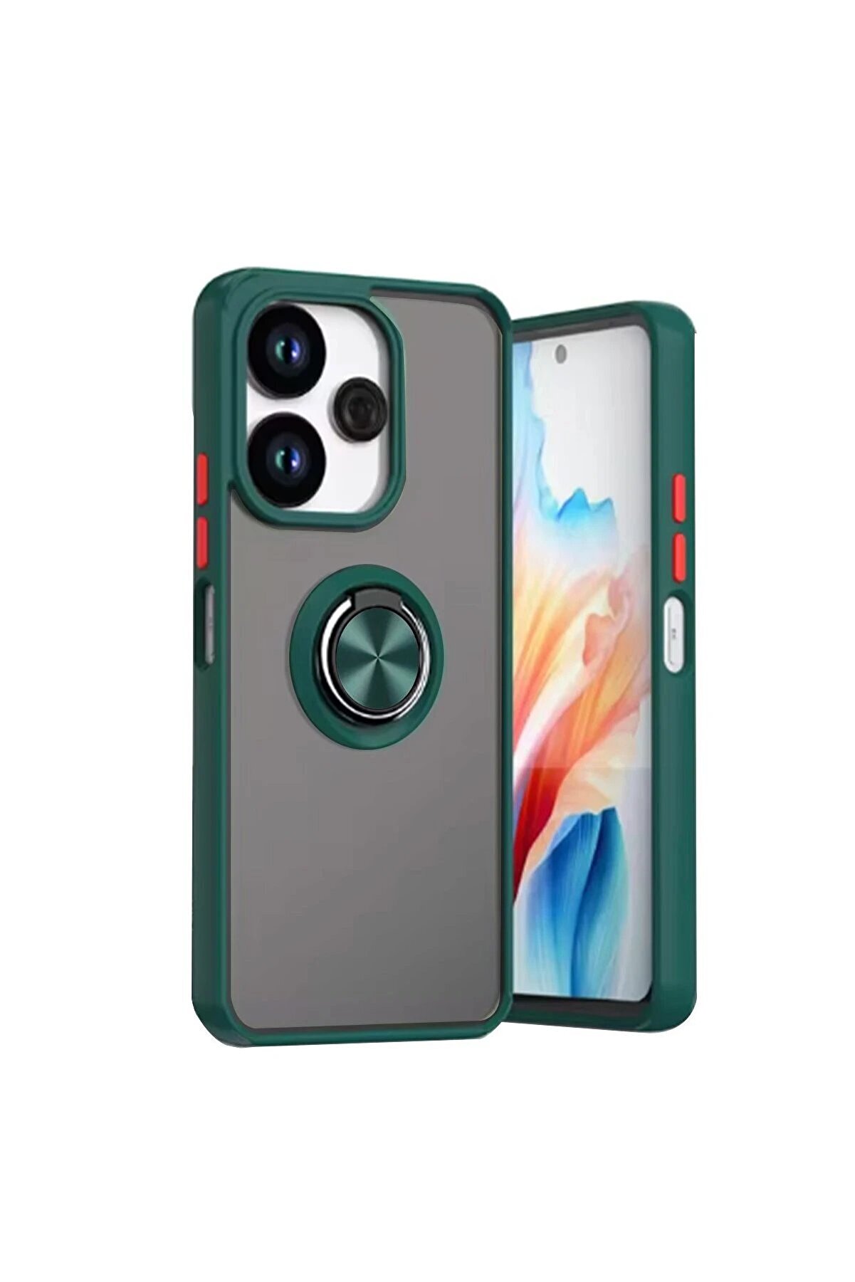 nerede bulurum Xiaomi Redmi 13 4G Kılıf Montreal Yüzüklü Silikon Kapak - Yeşil