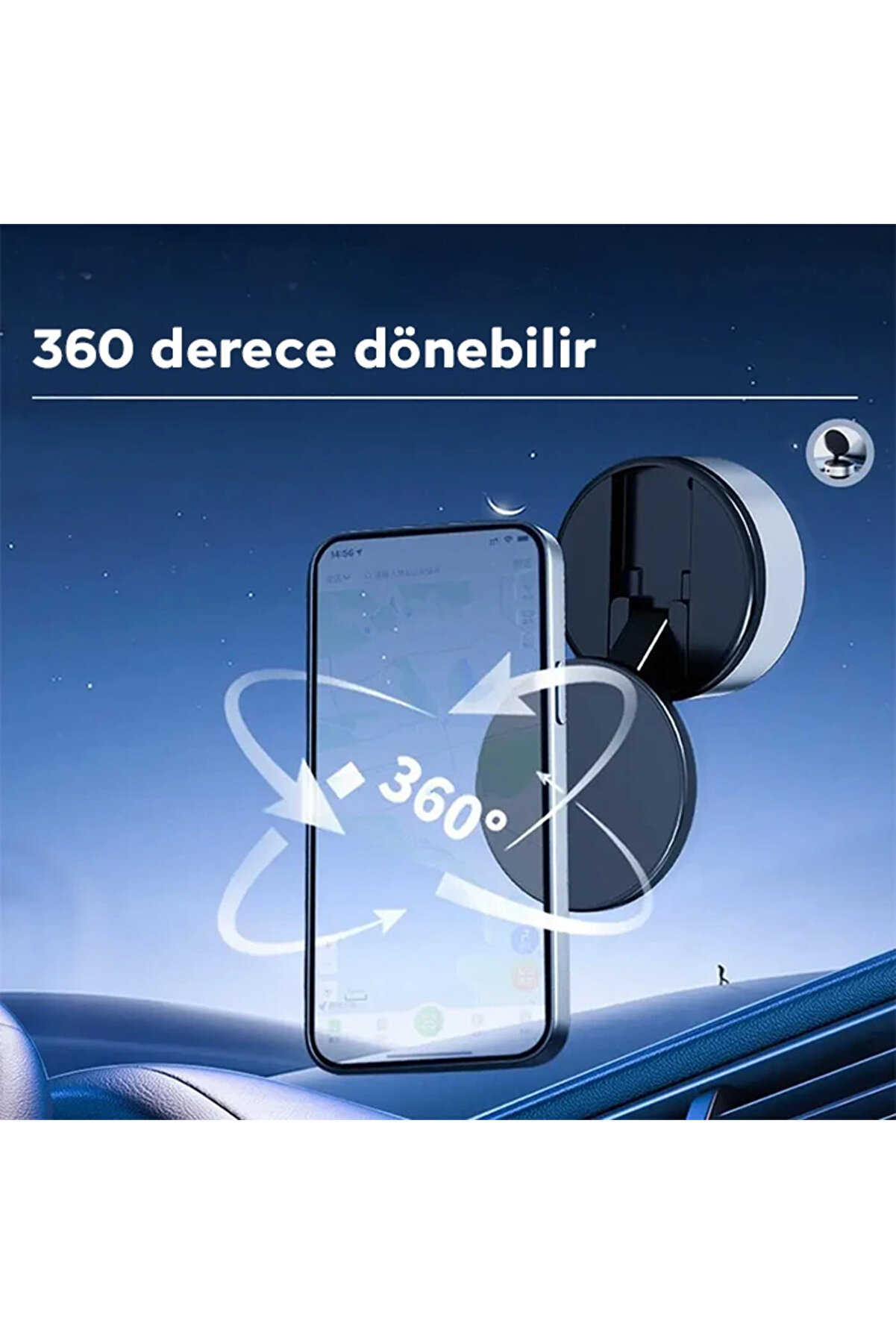Ally 360° Ayarlanabi̇li̇r Vakumlu Araç Oto Telefon Tutucu-(1903)