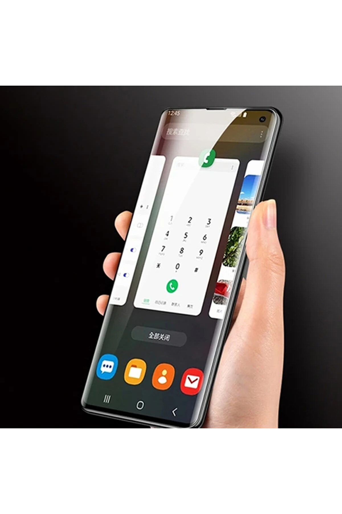 Sm Galaxy S21 Full Uv Li̇qui̇d+Uv Işık 3Dkırılmaz Cam Ekran Koruyucu-(1903)