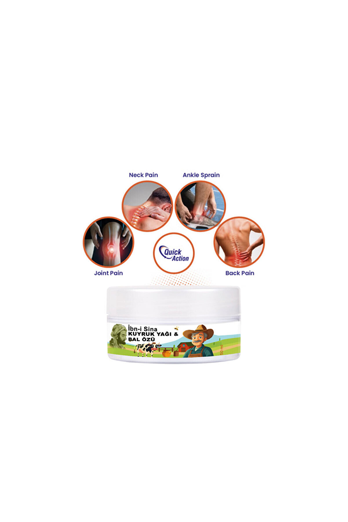 Adoi̇l İbni̇ Si̇na Rahatlatıcı Kuyruk Yağı&Bal &Ouml;z&uuml; Bakım Masaj Kremi̇ 50 Ml+&Ccedil;&ouml;rek Otu Yağ İle