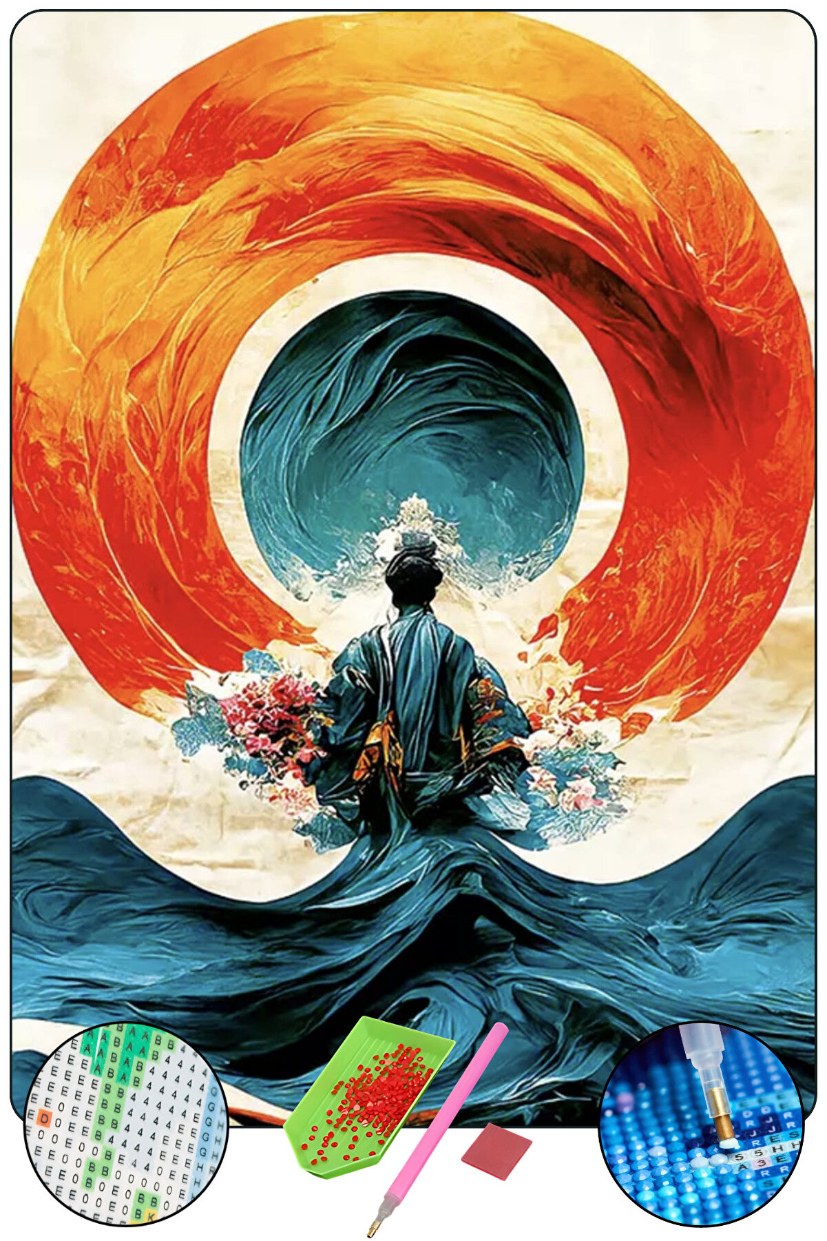 Hondep 5D Sayılarla Elmas Boyama 50X40 Cm Kendi̇n Yap Dıy Puzzle Hobi̇ Seti̇ Mozai̇k Tablo Dekorasyon