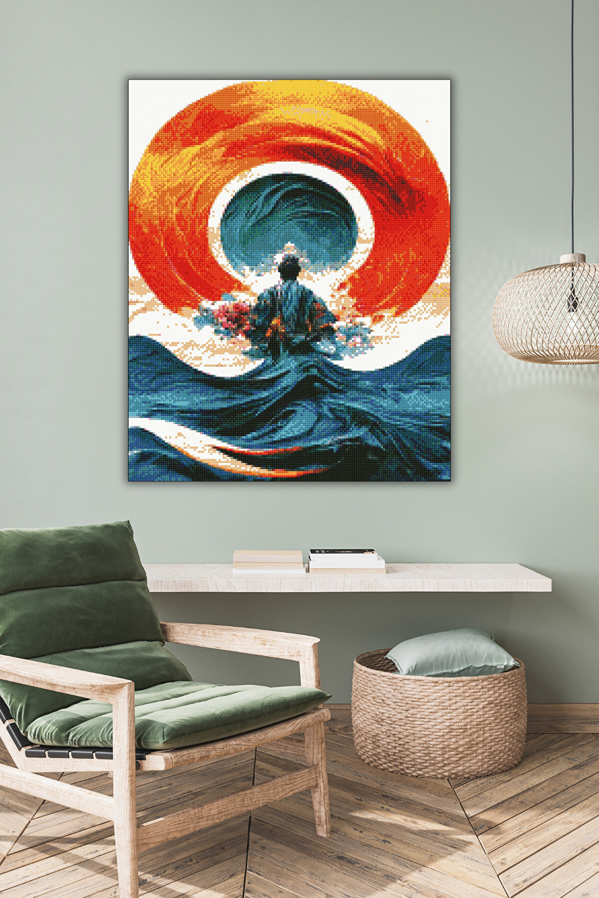 Hondep 5D Elmas Boyama Seti̇– Mandala Ve Çi̇çekli̇ Spi̇ri̇tüel Fi̇gür | 40X50Cm - Tuvale Geri̇li̇ Di̇amond Pai̇nti̇ng