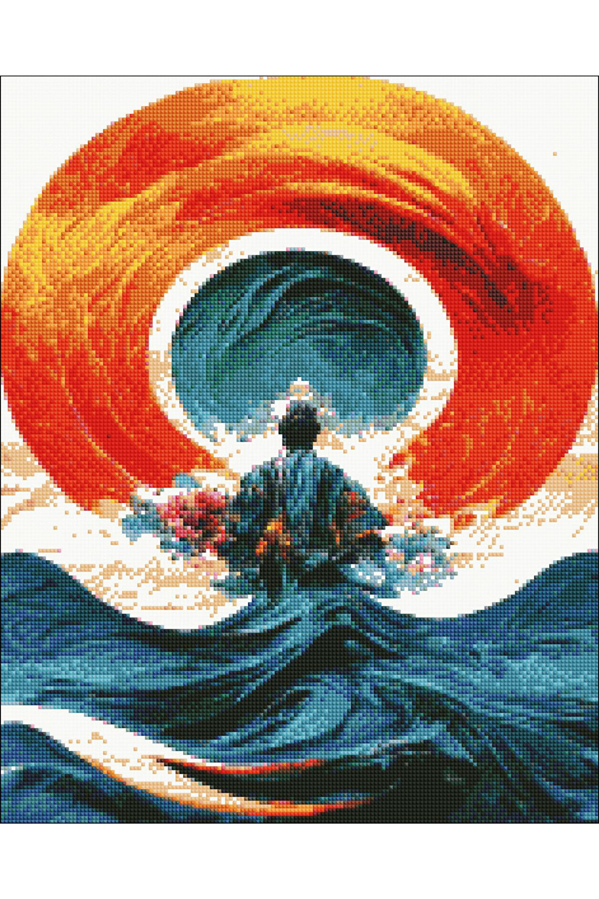 Hondep 5D Elmas Boyama Seti̇– Mandala Ve Çi̇çekli̇ Spi̇ri̇tüel Fi̇gür | 40X50Cm - Tuvale Geri̇li̇ Di̇amond Pai̇nti̇ng