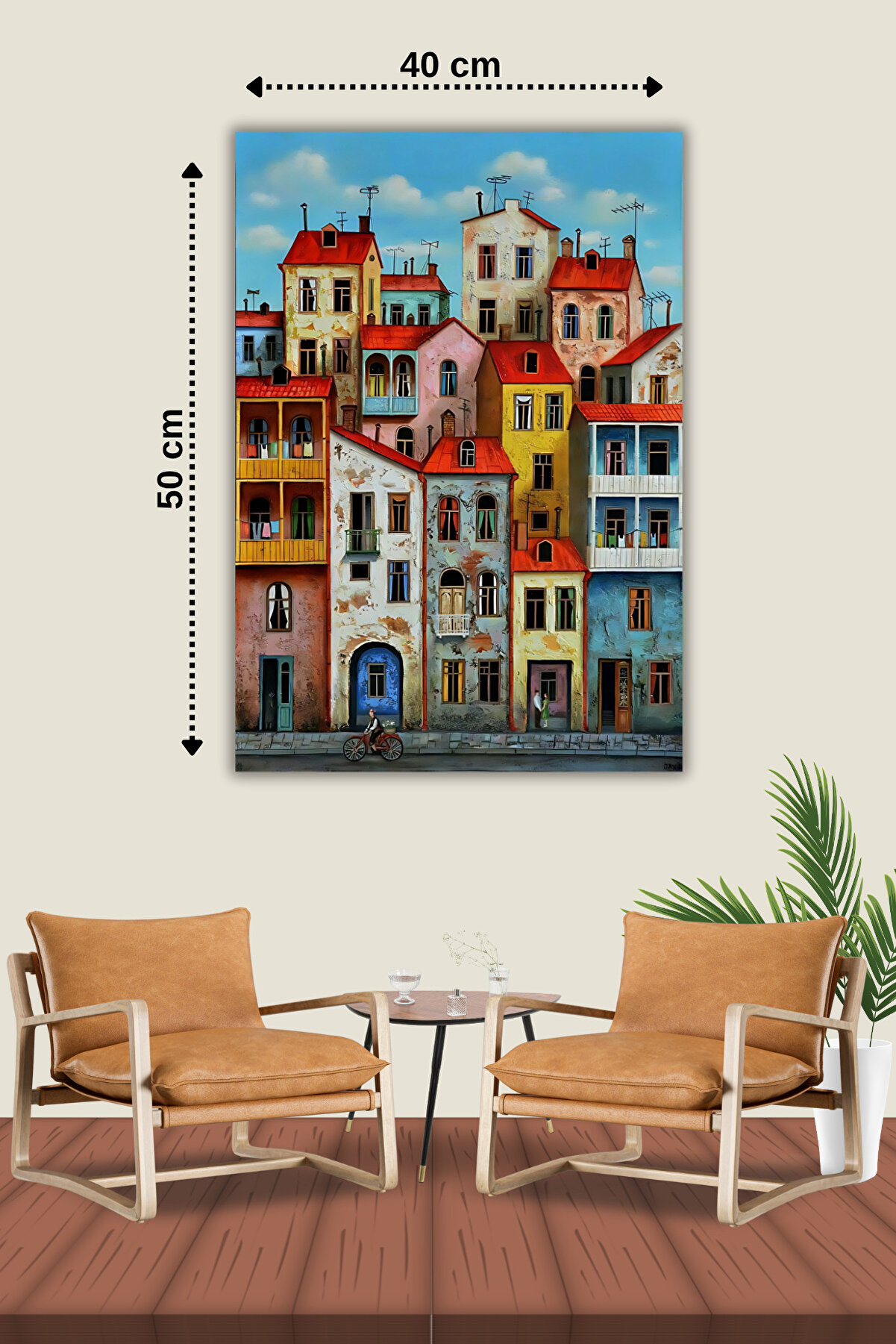 Hondep 5D Elmas Boyama Seti̇ – Evler | 40X50 Cm - Tuvale Geri̇li̇ Di̇amond Pai̇nti̇ng Sayılarla Boyama Mozai̇k Taş