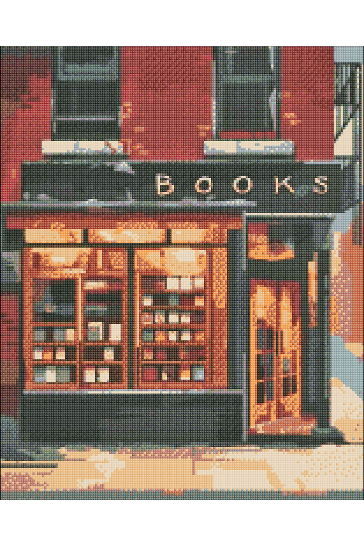 Hondep 5D Elmas Boyama – Retro Ki̇tapçı | 40X50 Cm Tuvale Geri̇li̇ Premi̇um Dıy Hobi̇ Seti̇