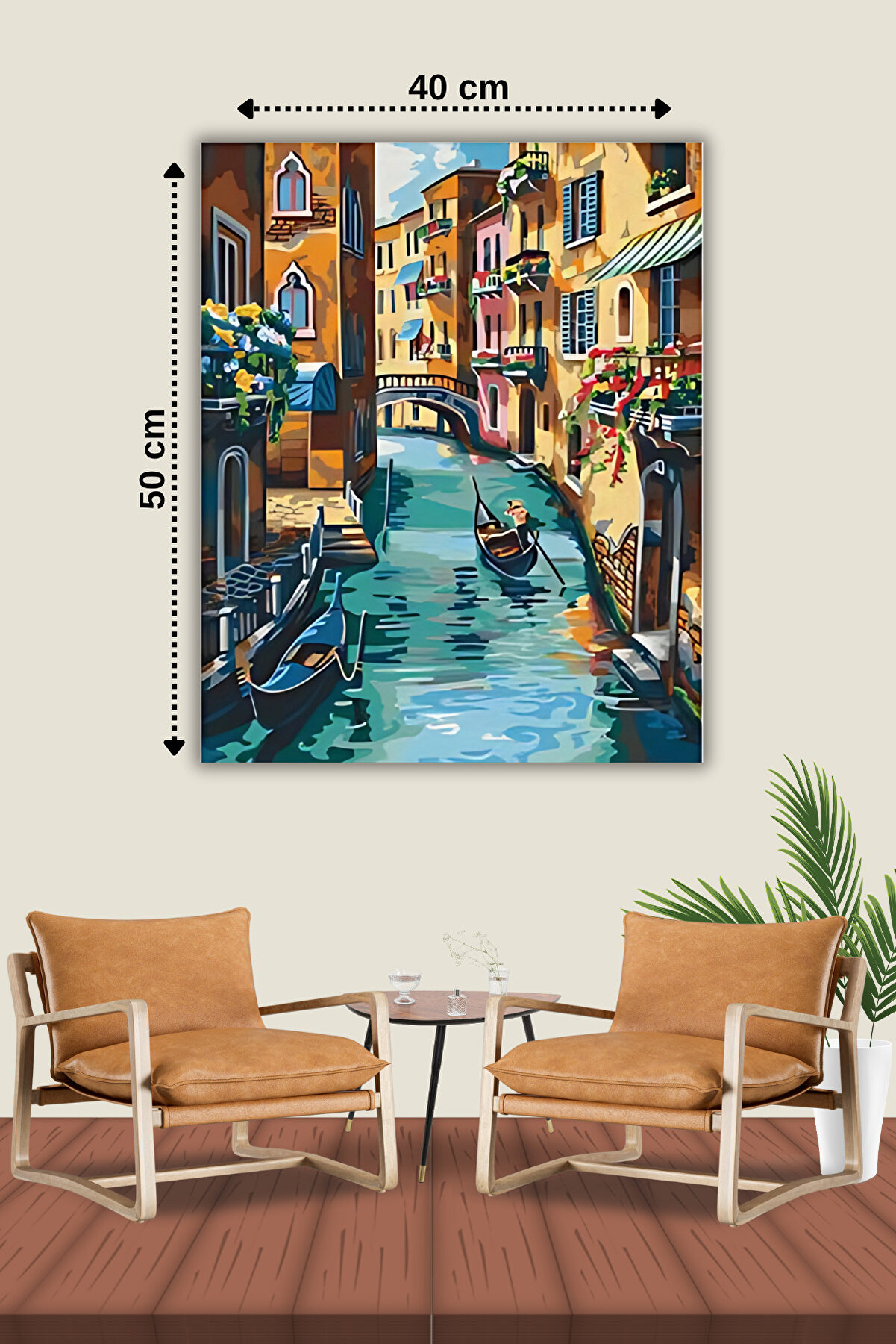 Hondep 5D Sayılarla Elmas Boyama 40X50 Cm Venedi̇k Mozai̇k Tablo Tuvale Geri̇li̇ Puzzle Hobi̇ Seti̇