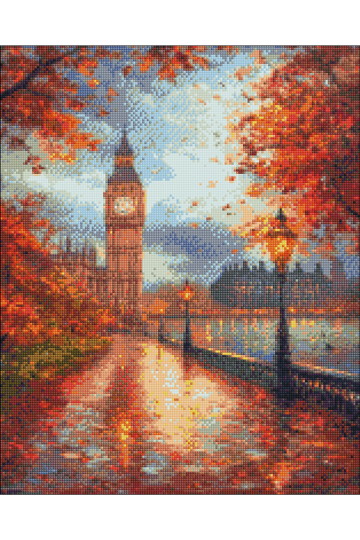 Hondep 5D Elmas Boyama – Londra Saat Kulesi̇ | 40X50 Cm Tuvale Geri̇li̇ Premi̇um Dıy Hobi̇ Seti̇
