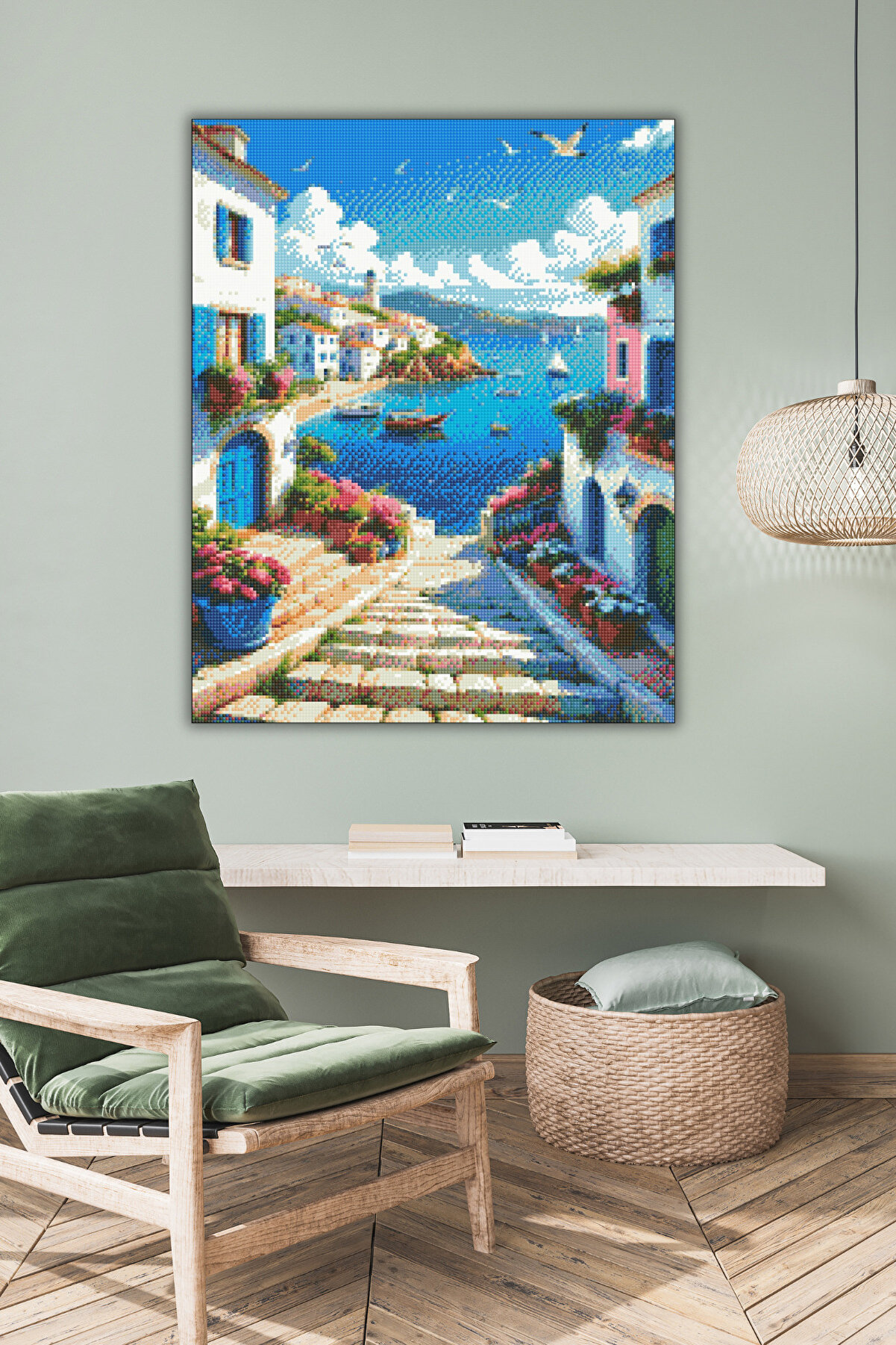 Hondep 5D Sayılarla Elmas Boyama 50X40 Cm Kendi̇n Yap Dıy Puzzle Hobi̇ Seti̇ Mozai̇k Tablo Dekorasyon