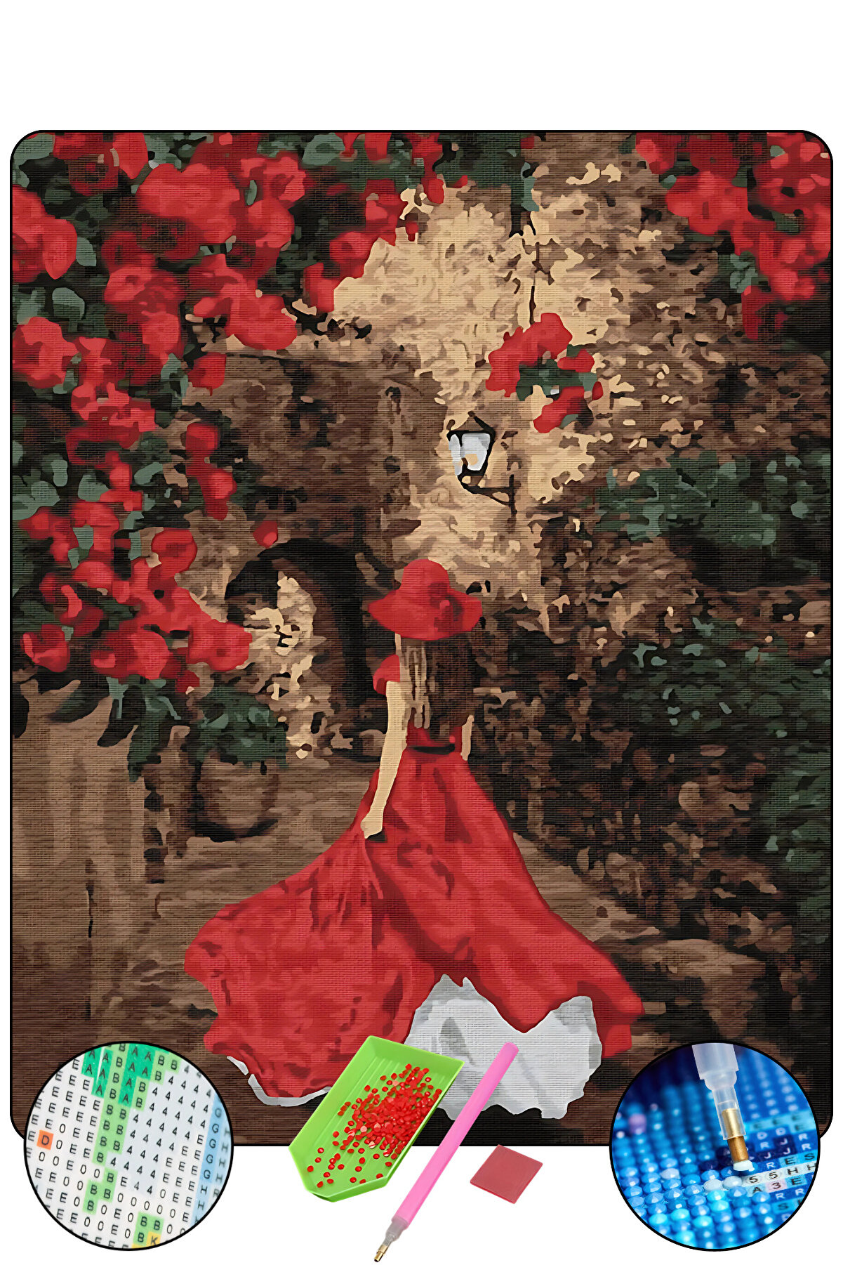 Hondep 5D Sayılarla Elmas Boyama 50X40 Cm Kendi̇n Yap Dıy Puzzle Hobi̇ Seti̇ Mozai̇k Tablo Dekorasyon