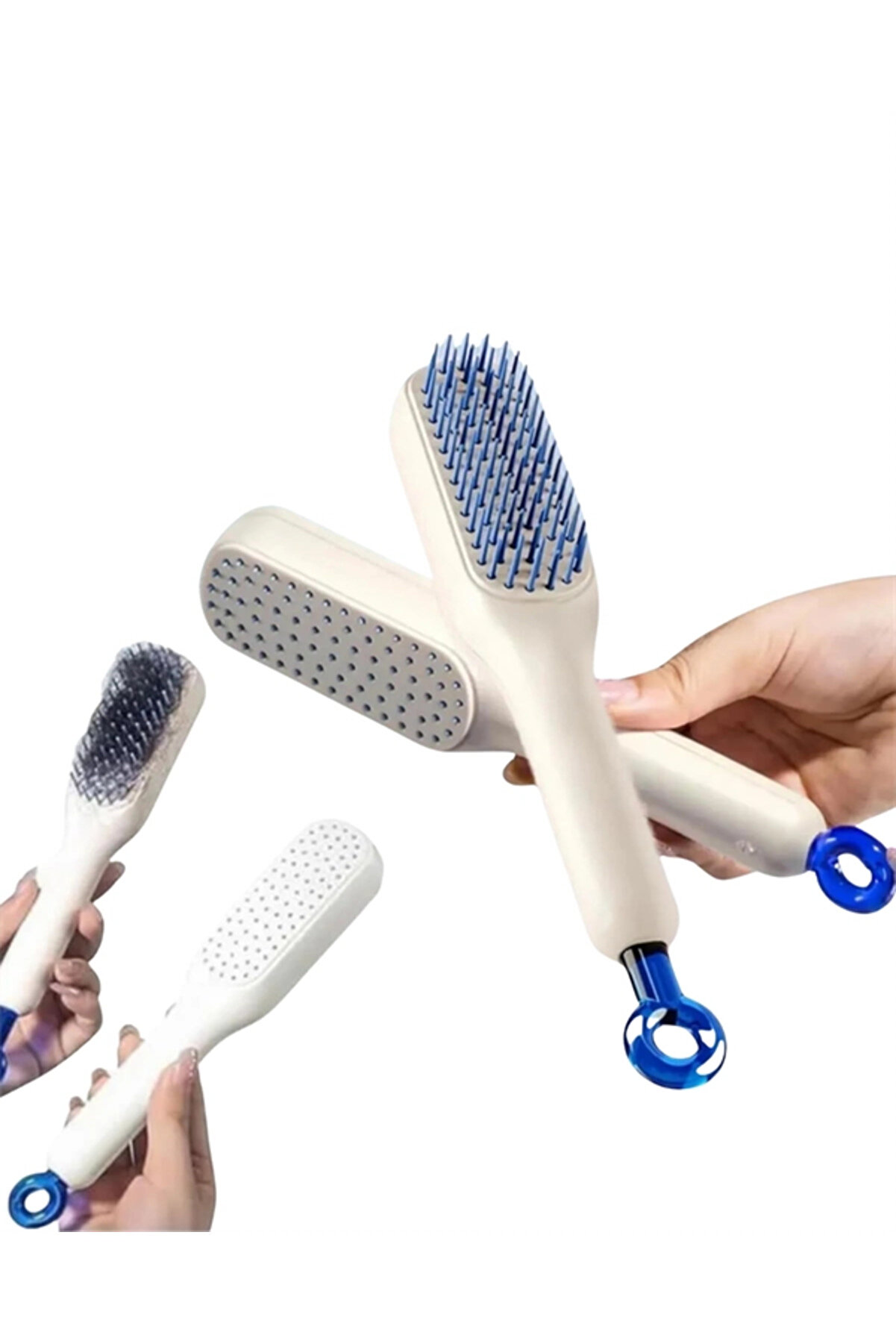 Kendi̇ni̇ Temi̇zleyen Masajlı Saç Tarağı – Anti̇-Stati̇k, Ergonomi̇k Tasarım