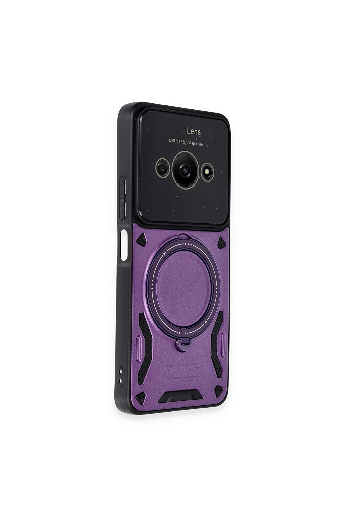 Xi̇aomi̇ Poco C61 Kılıf Joy Lens Standlı Kapak - Mor