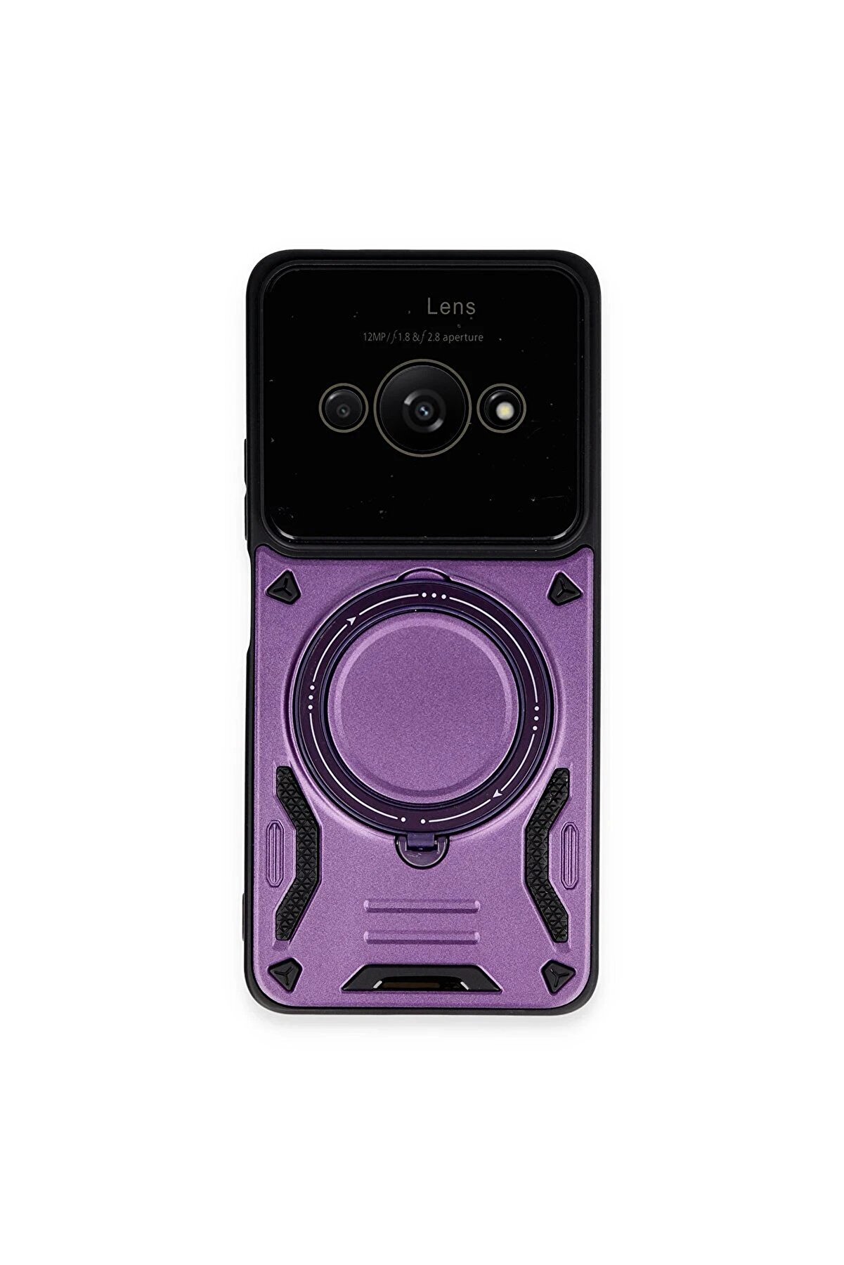 nerede bulurum Xiaomi Poco C61 Kılıf Joy Lens Standlı Kapak - Mor