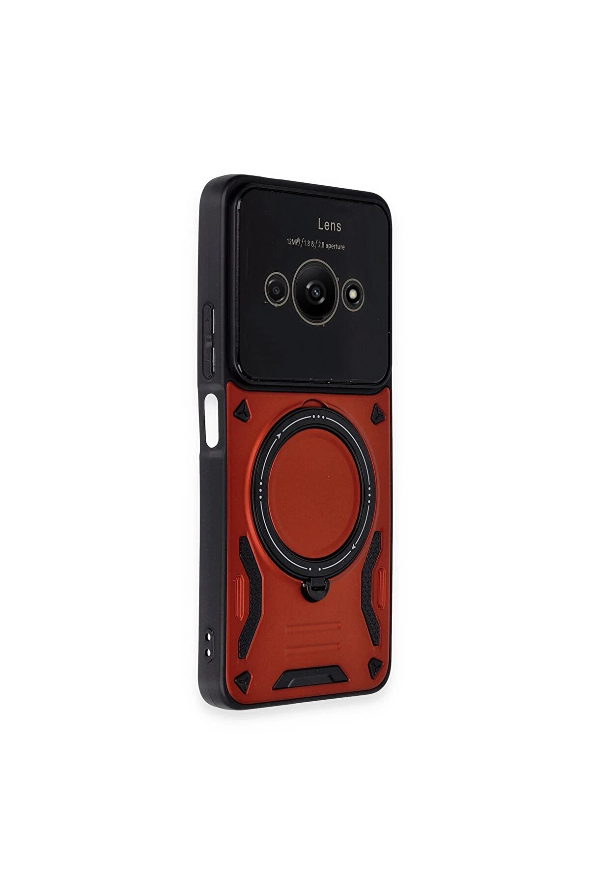 Xi̇aomi̇ Poco C61 Kılıf Joy Lens Standlı Kapak - Kırmızı